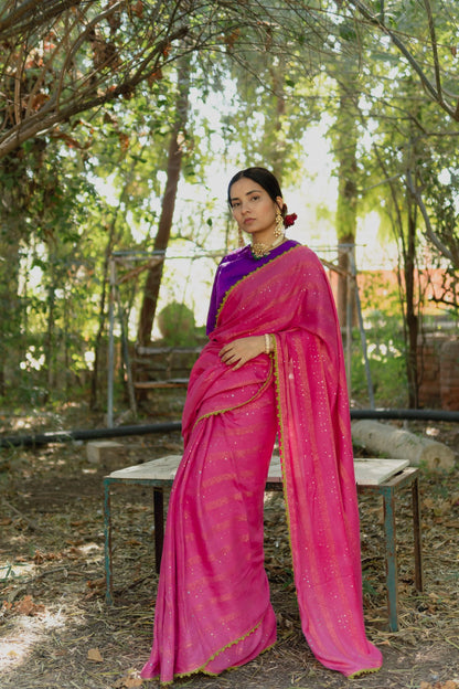 Gulab Cotton Rang Saree