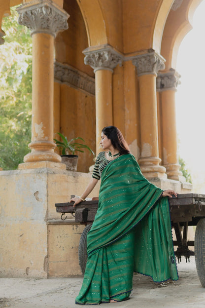 Tulips Cotton Rang Saree