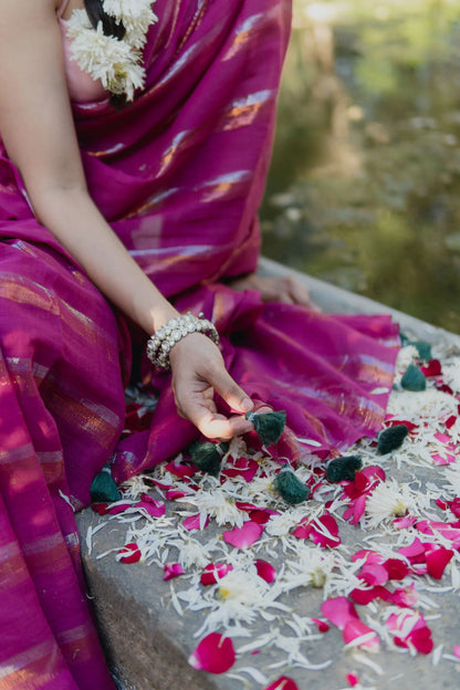 Charmy Plum Cotton Mulmul Saree
