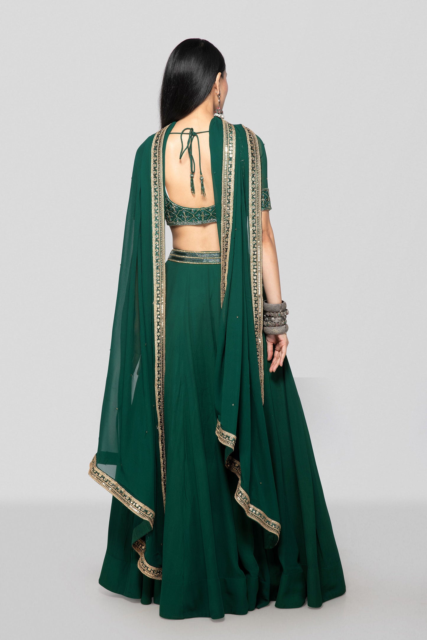 Emerald Green Lehenga Set - Nazm