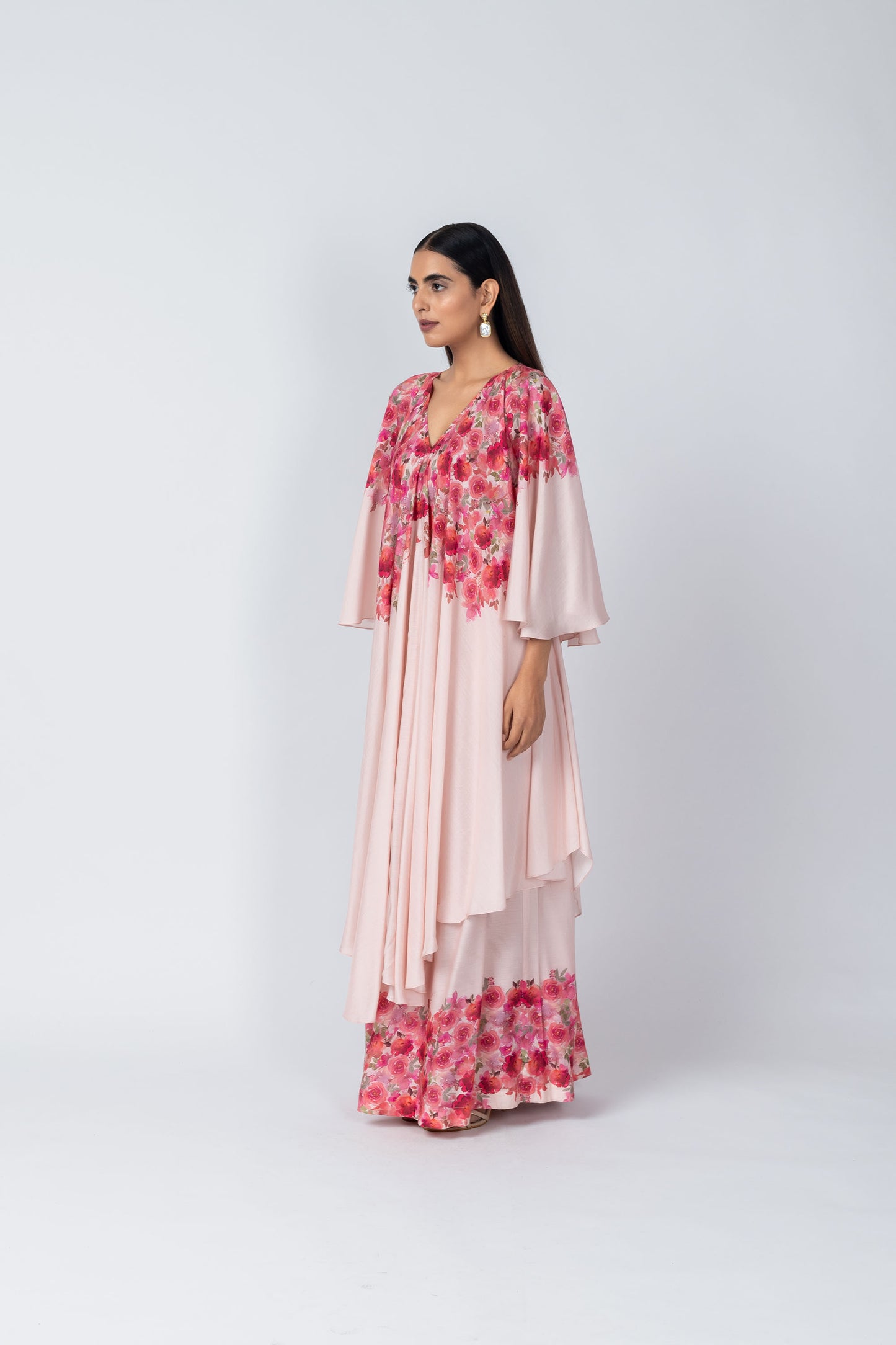 Gul Graceful Rose Print Tunic & Palazzo Set