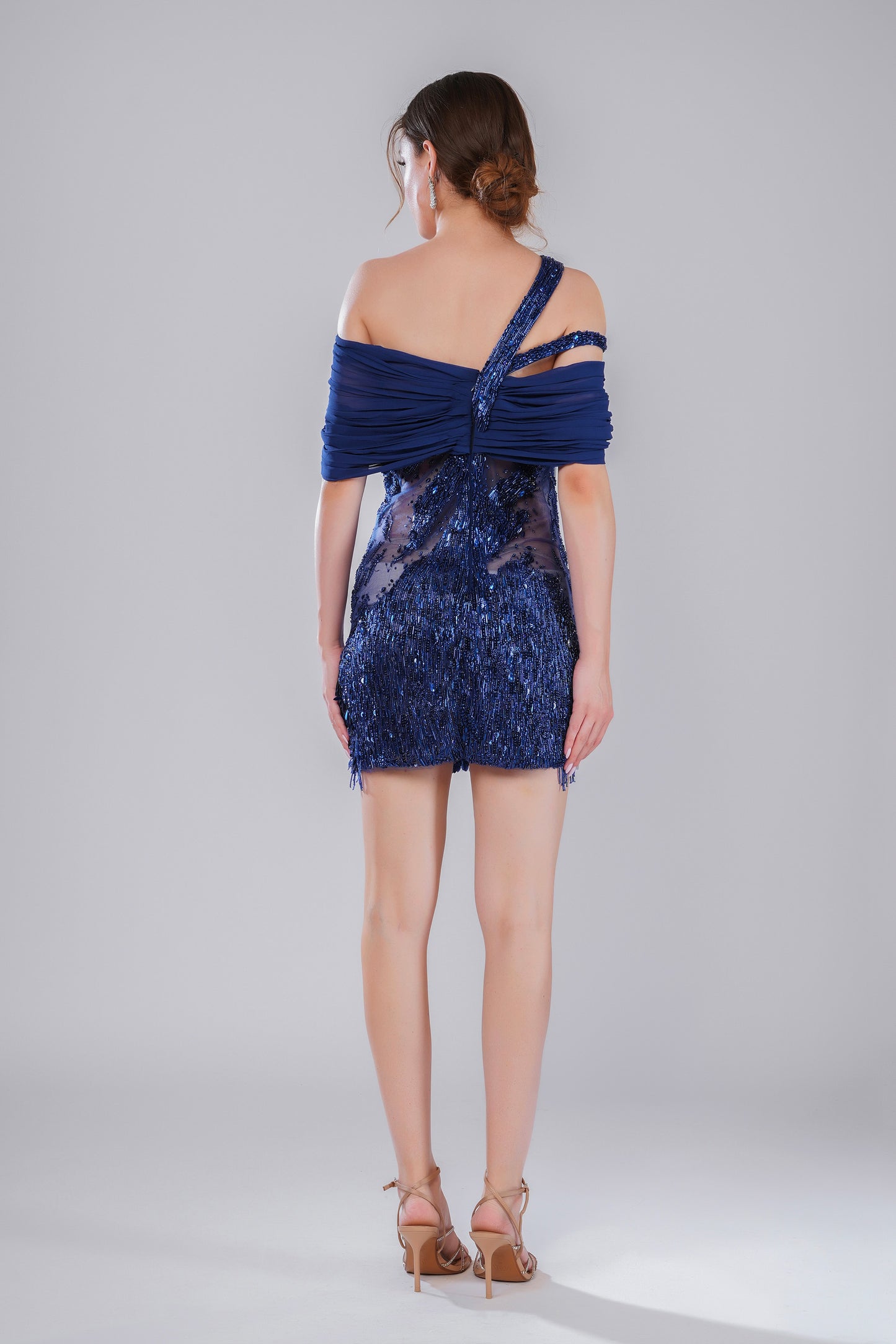 Sapphire Mirage Deep Blue Tulle Party Wear Dress