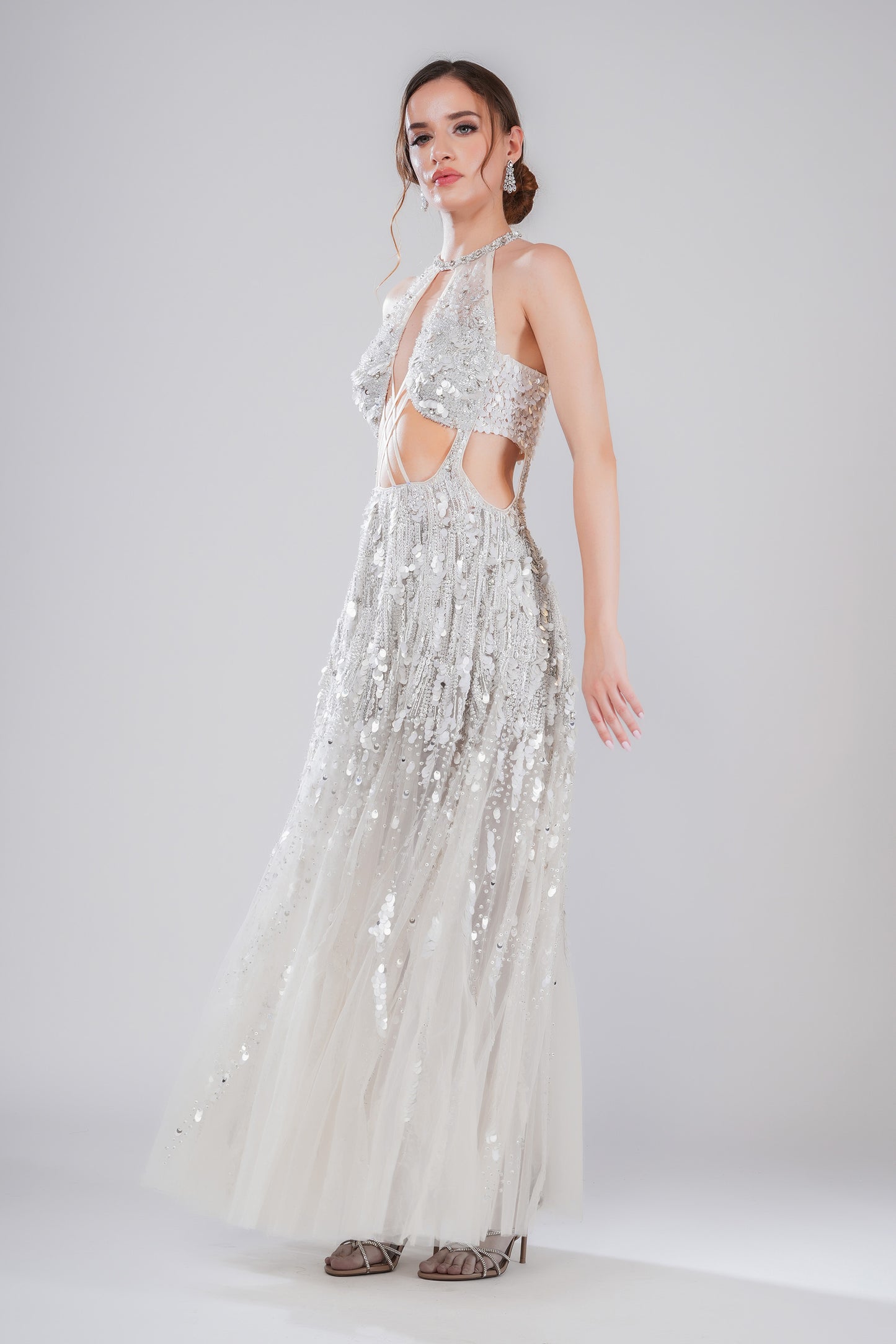 Alabaster Dream White Tulle Cocktail Gown