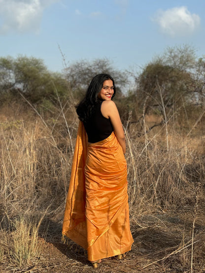 Prabhat Yellow Silk Handloom saree