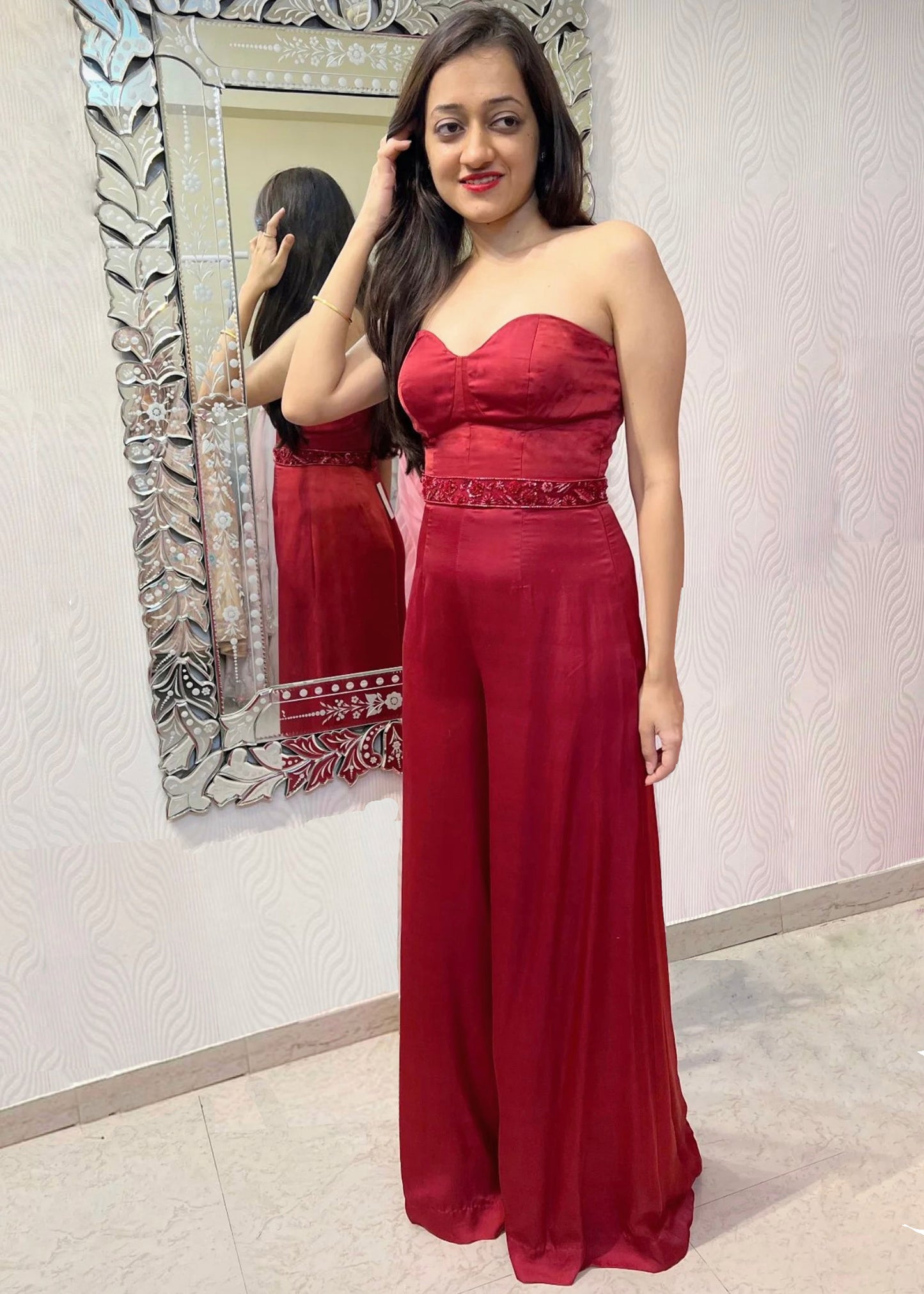 Aster Jumpsuit and Cape set- Wine