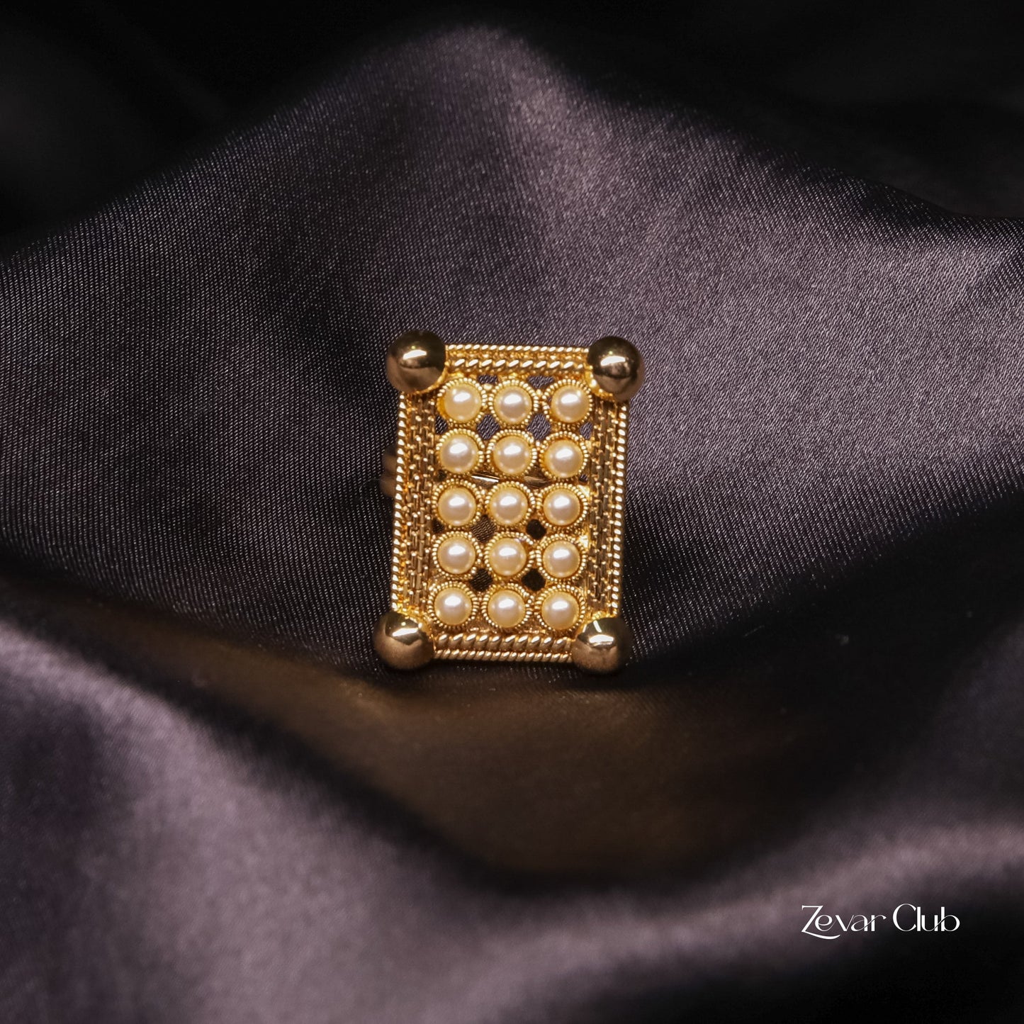 Antique Rectangular Adjustable Statement Ring