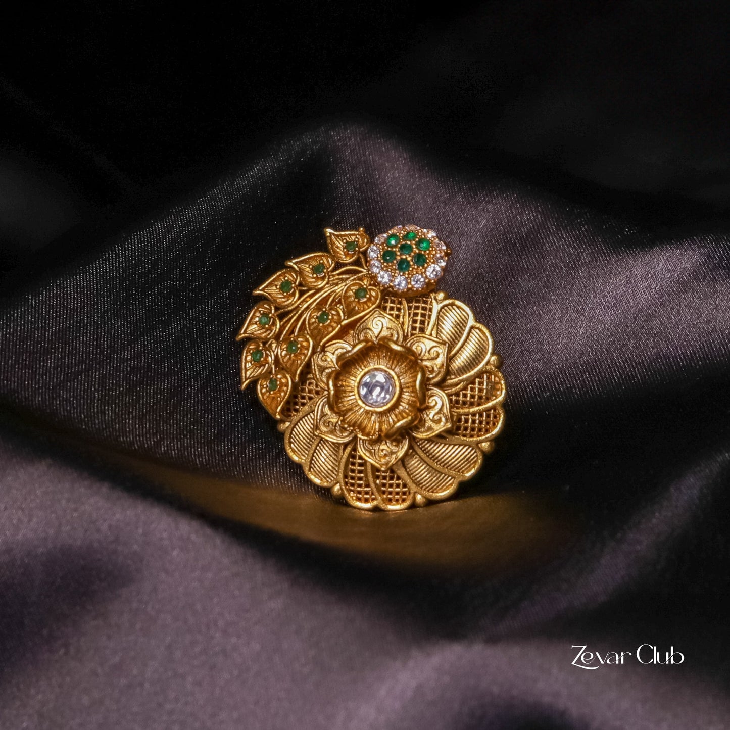 Antique Green Adjustable Ring