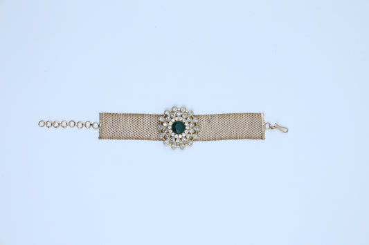 Green Antique Hook Fine Diamond Bracelet