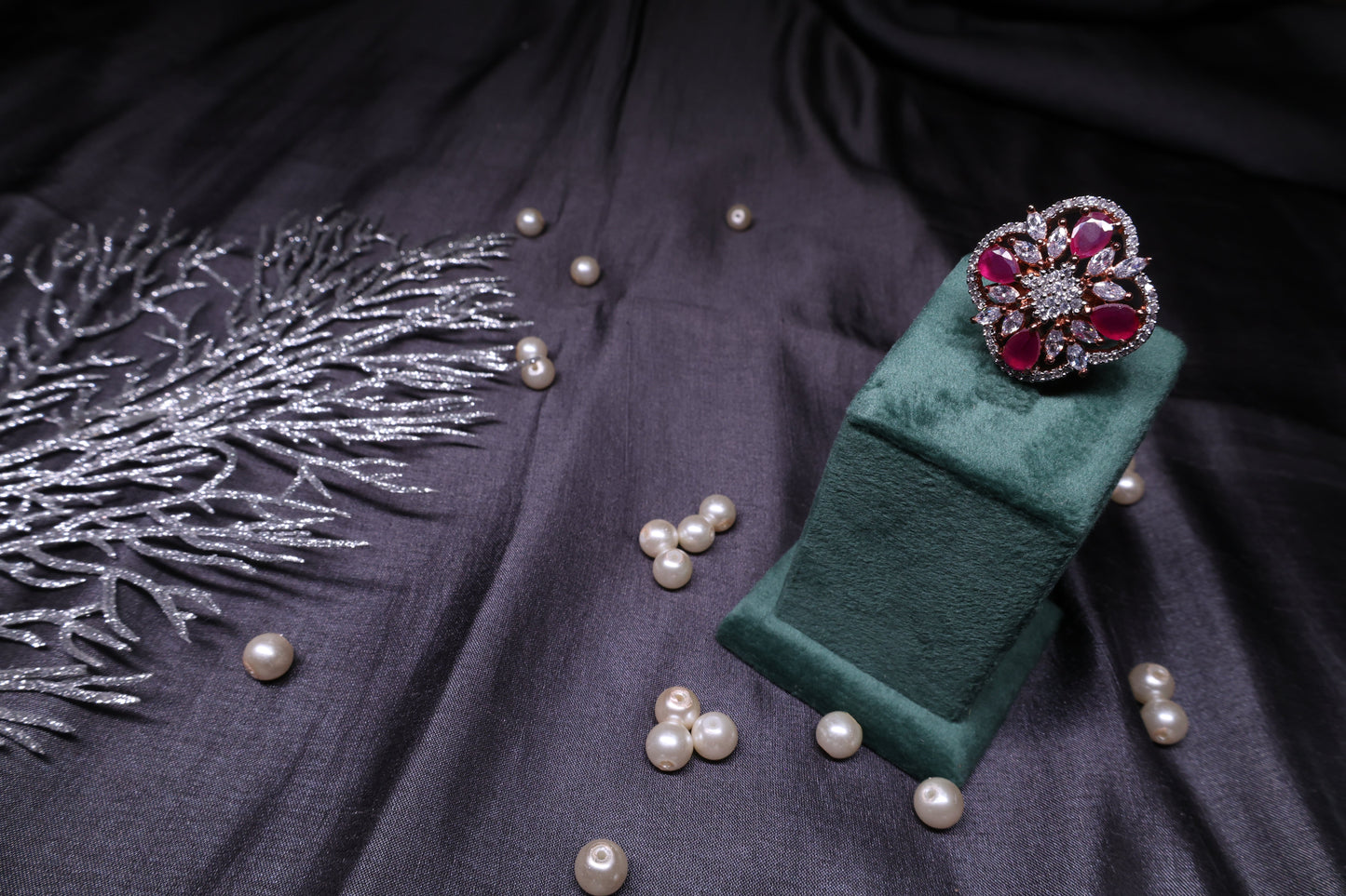 Regal Pinkish Red Diamond Ring