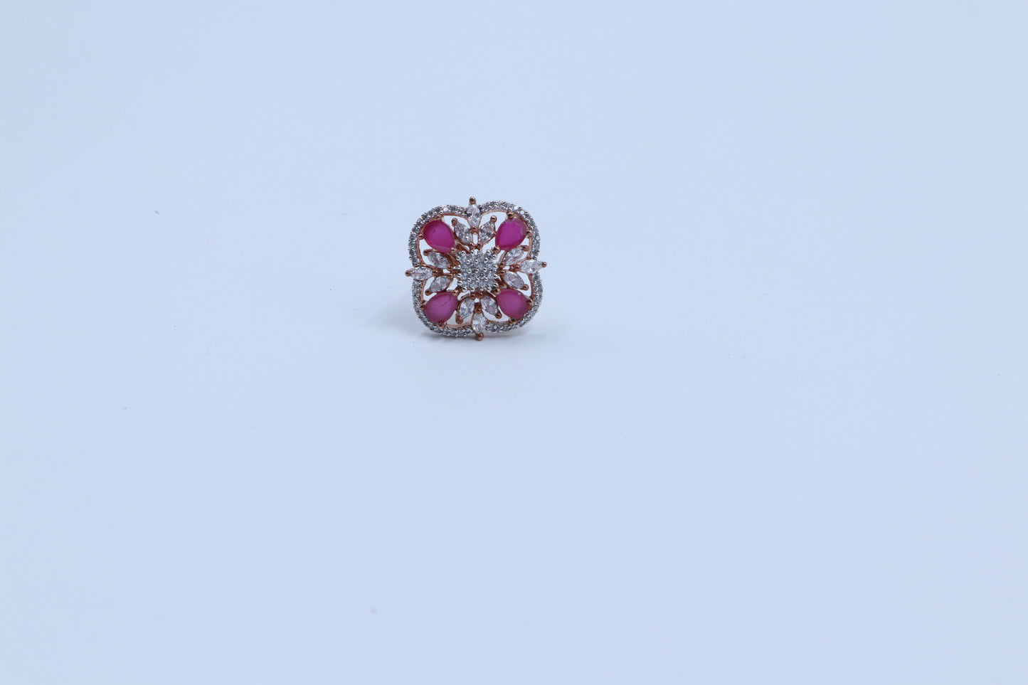 Regal Pinkish Red Diamond Ring