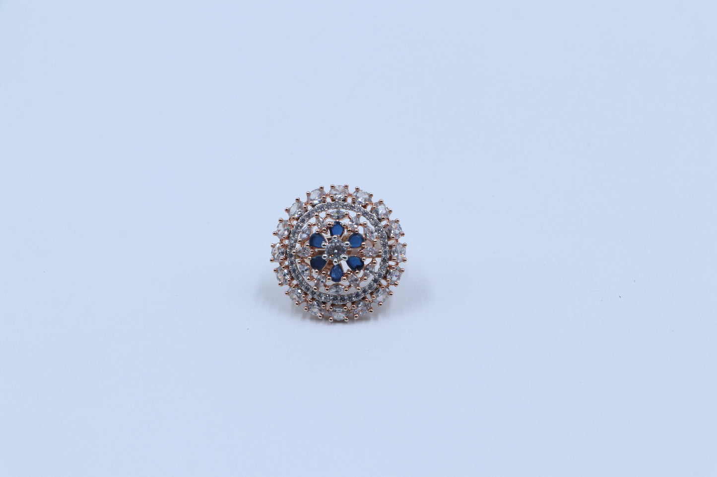 Navy Blue Adjustable Diamond Ring
