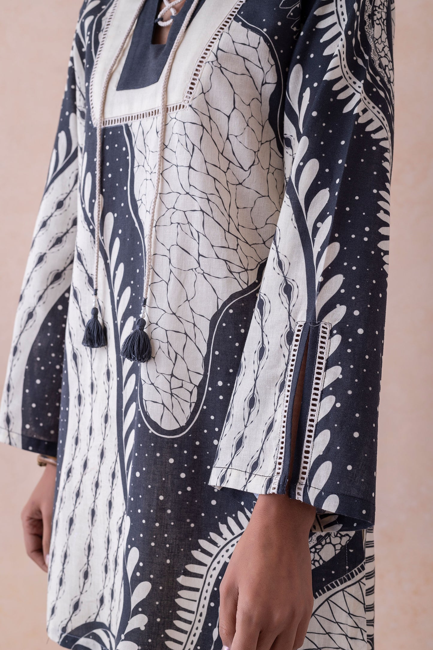 Kara Midnight Muse Printed Kurta with Textured Pants