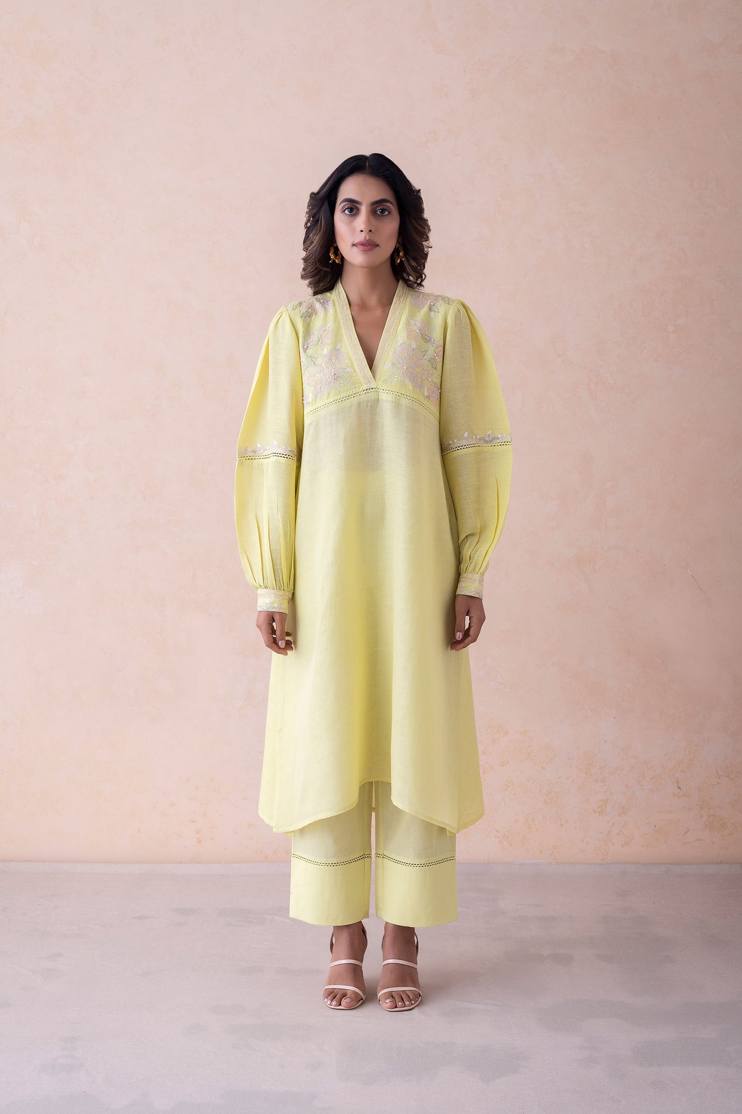 Anya Elegant Linen & Cotton with Intricate Machine & Handwork