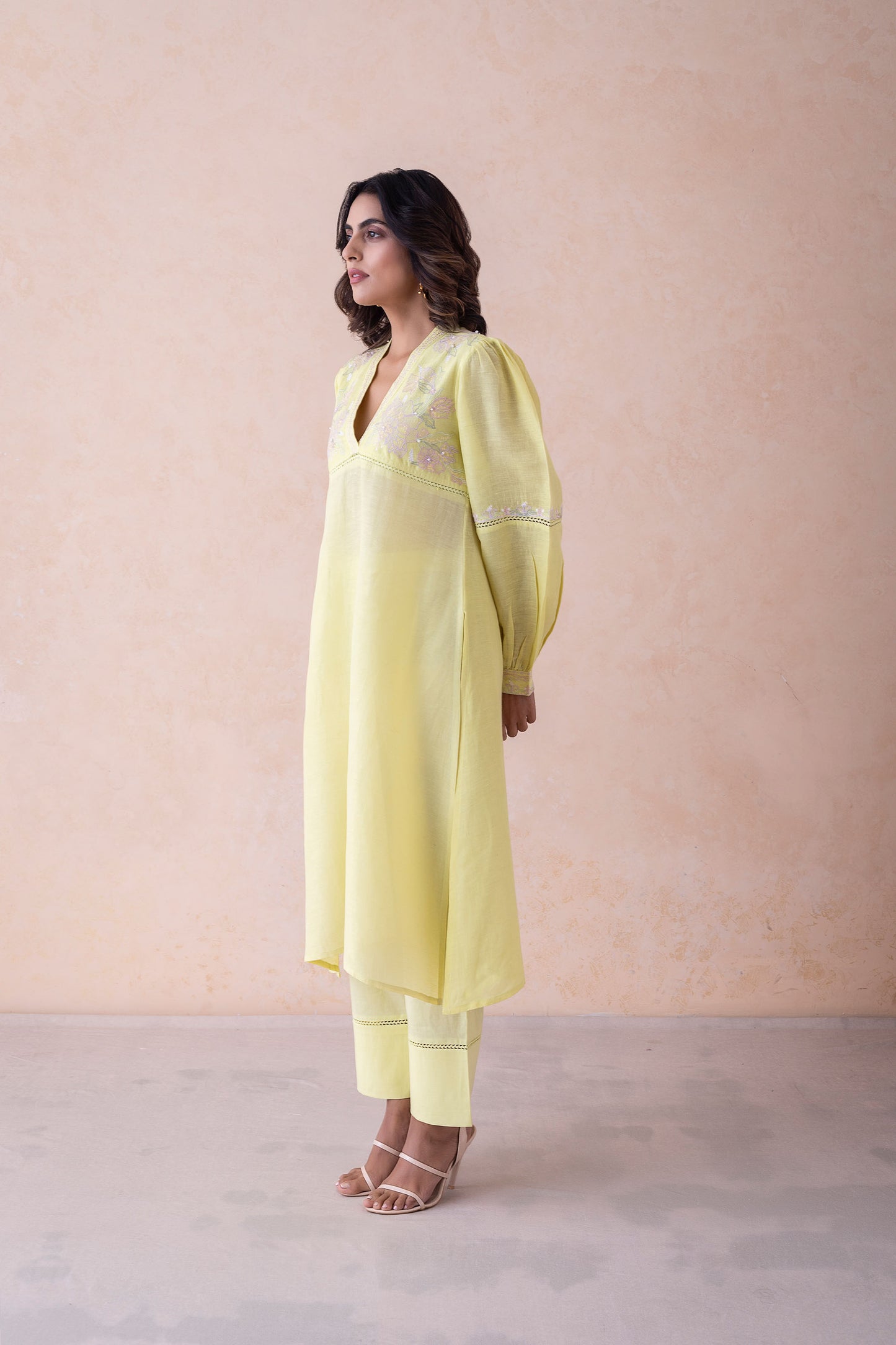 Anya Elegant Linen & Cotton with Intricate Machine & Handwork