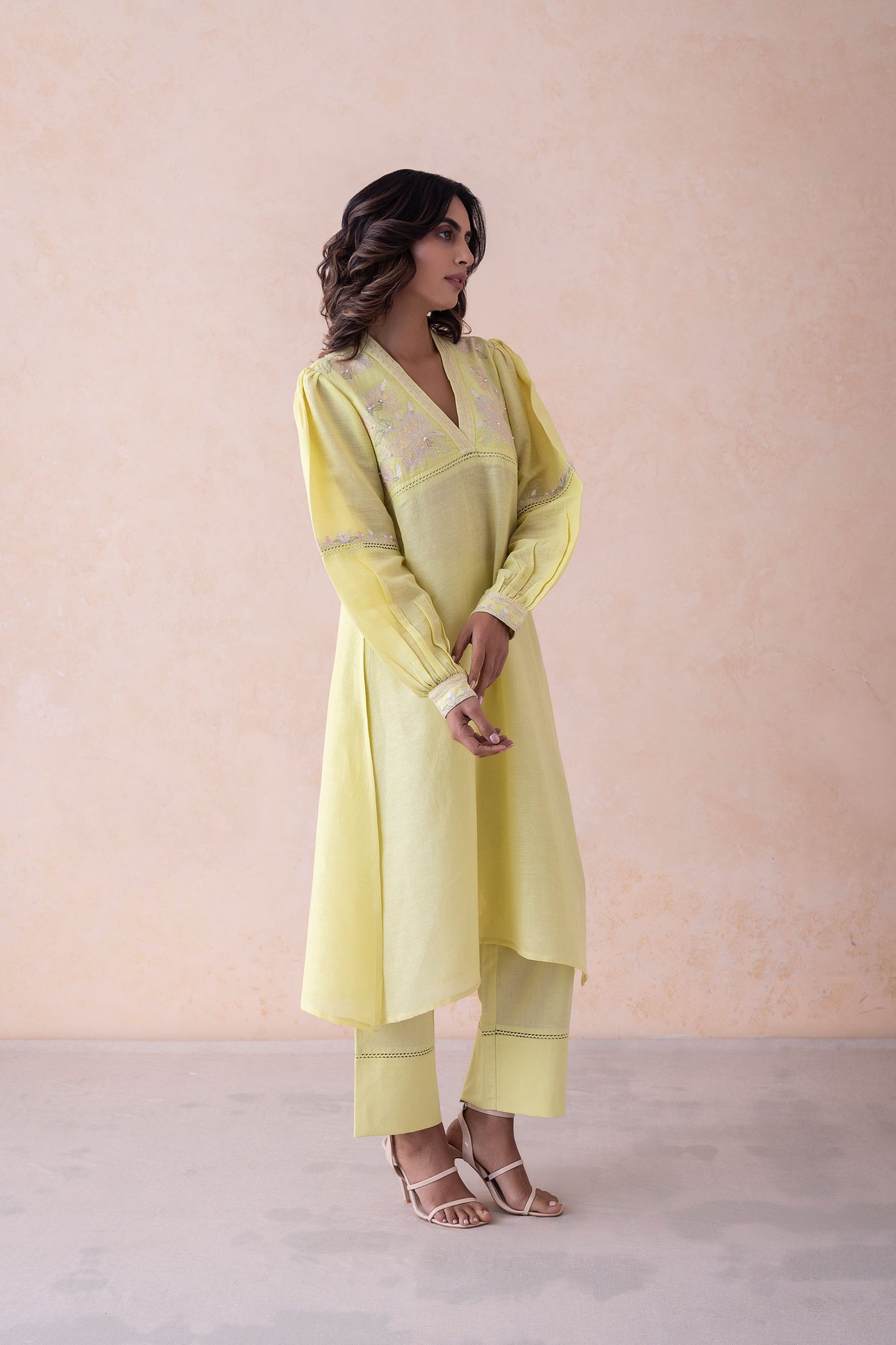 Anya Elegant Linen & Cotton with Intricate Machine & Handwork