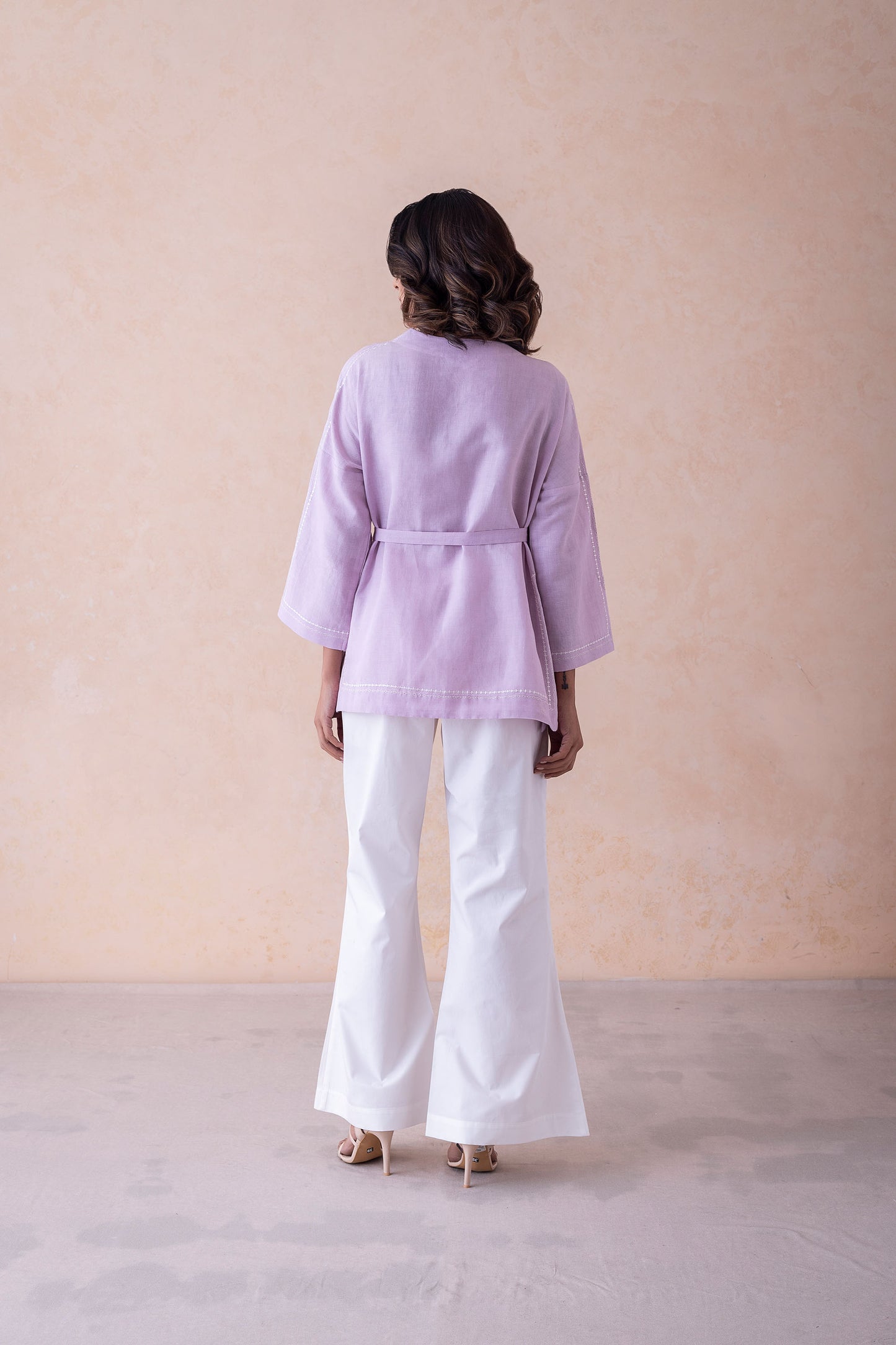 Manya Lavender Luxe Wrap Jacket Set