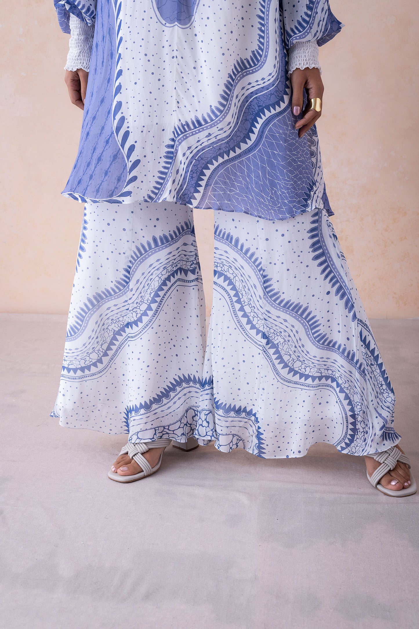 Aari Delicate Tassels Wave-Print Co-ord Set