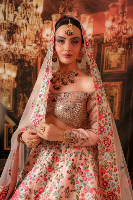 Samara Pastel Pink Bridal Lehenga
