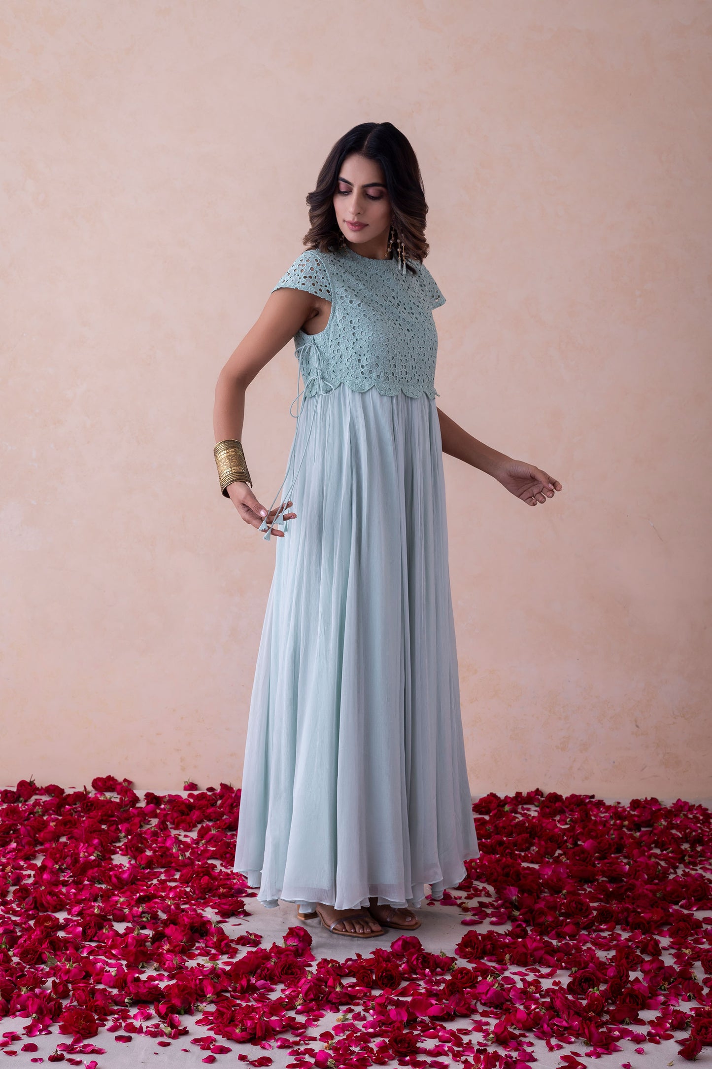 Maia - sleeves Ethereal Elegance Schiffli Dress
