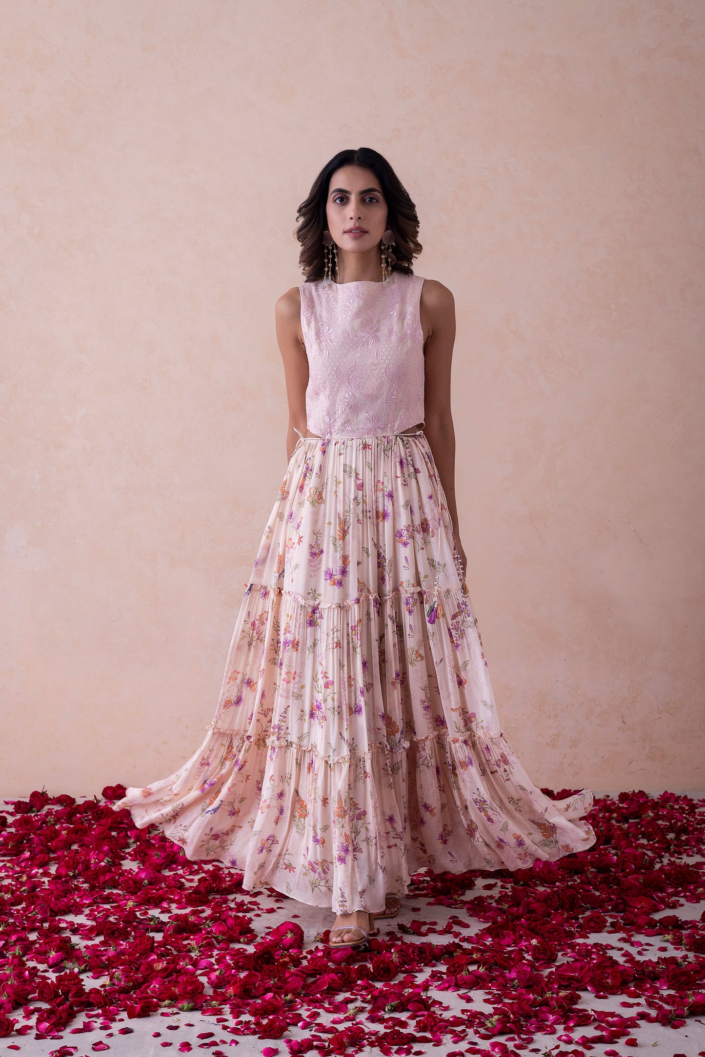 Meher Whimsical Bloom - Schiffli Organza Ensemble