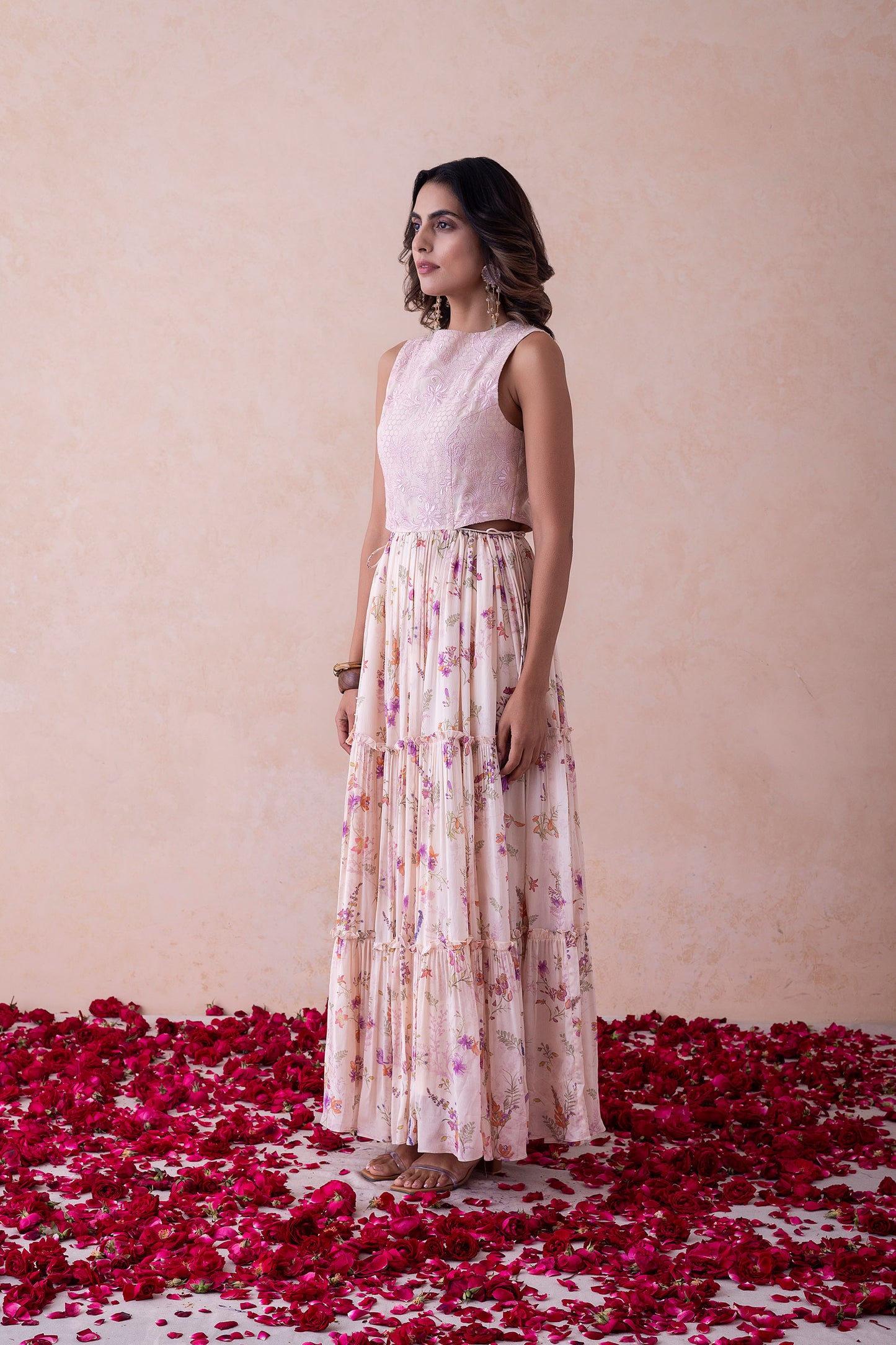 Meher Whimsical Bloom - Schiffli Organza Ensemble