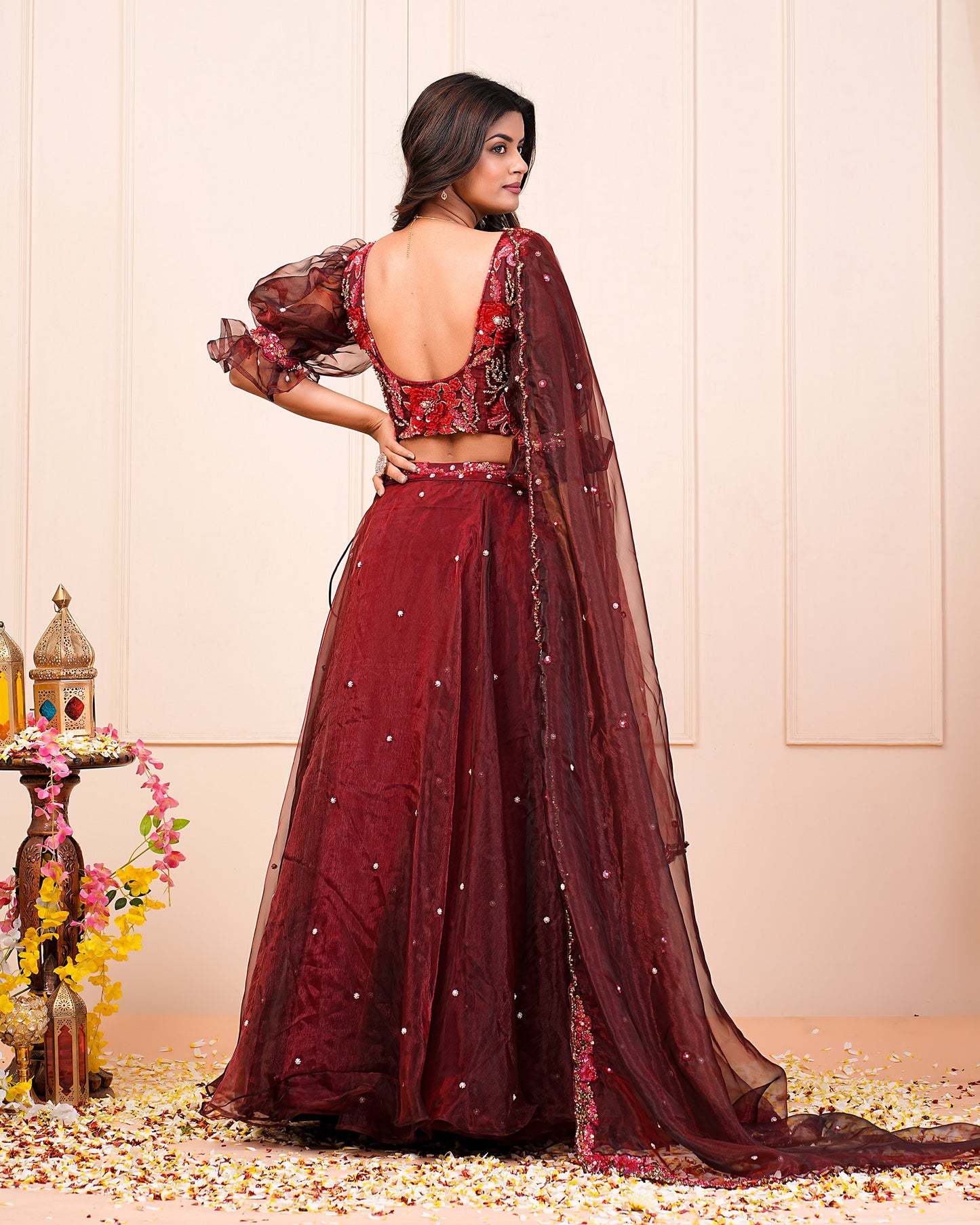 Heavy Embroidered Choli With Lehenga Dupatta Set