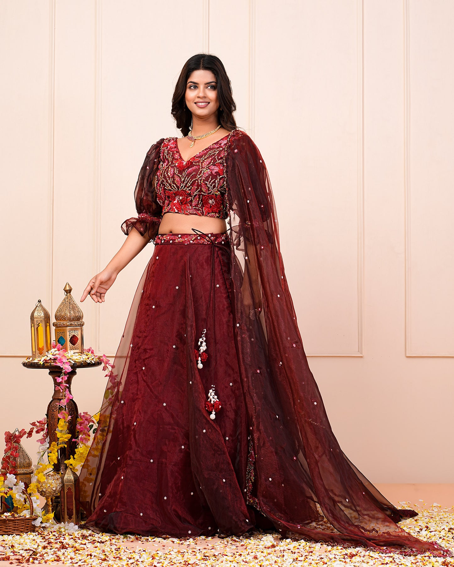 Heavy Embroidered Choli With Lehenga Dupatta Set