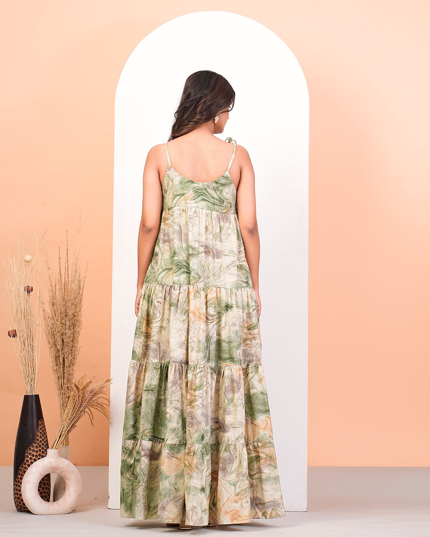 Multicolour Floral Abstract Layered Dress