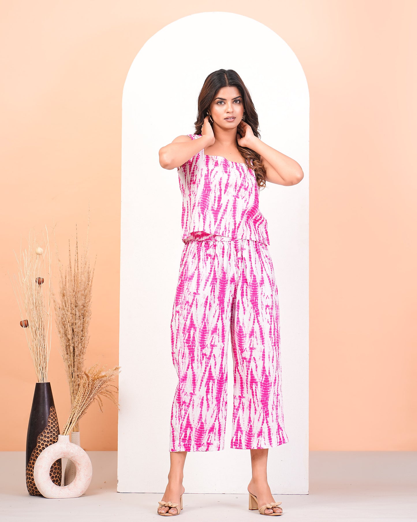 Strawberry Shibori Printed Shirt Pant Set