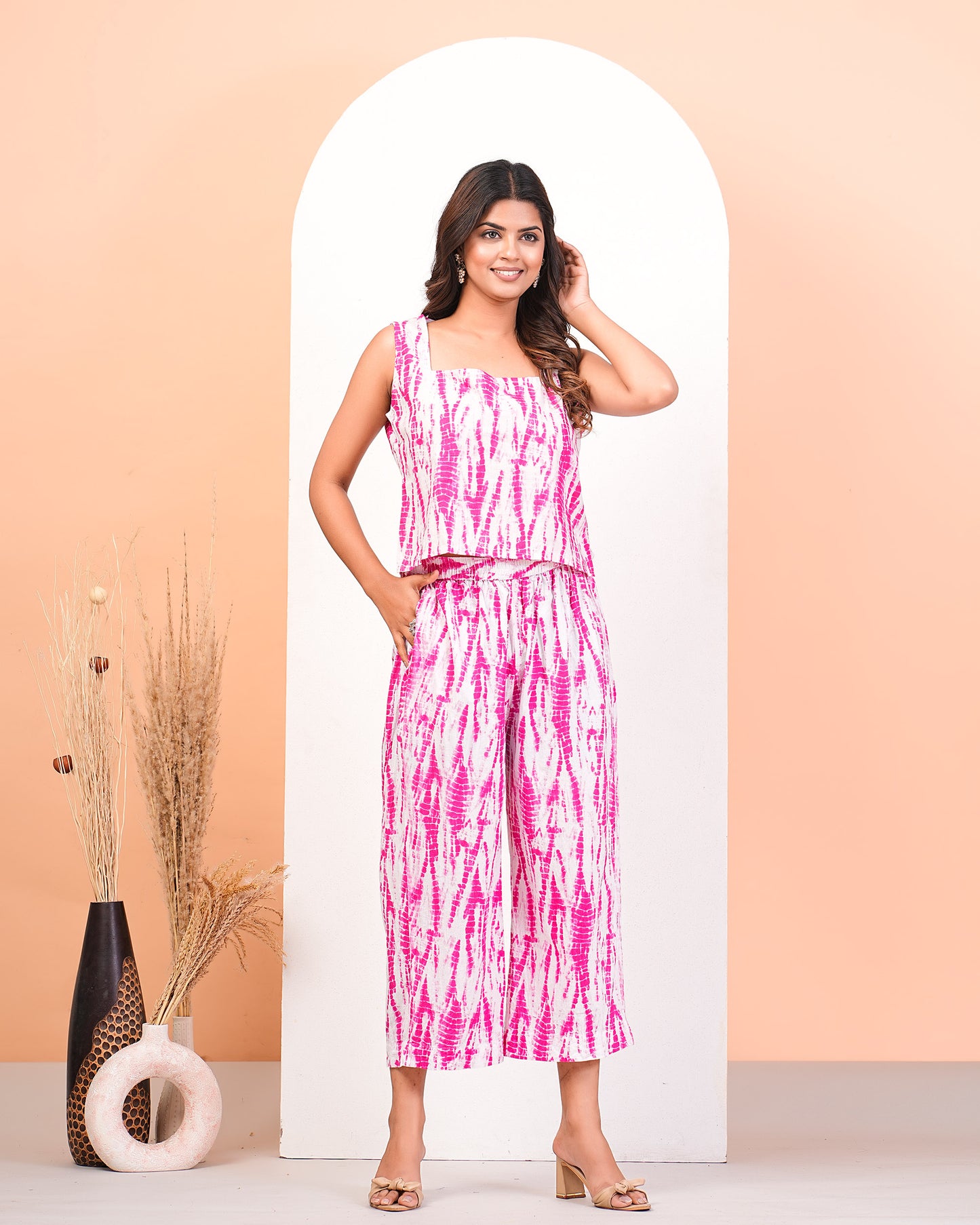 Strawberry Shibori Printed Shirt Pant Set