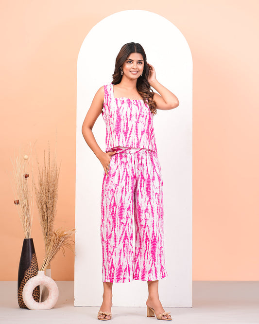 Strawberry Shibori Printed Shirt Pant Set