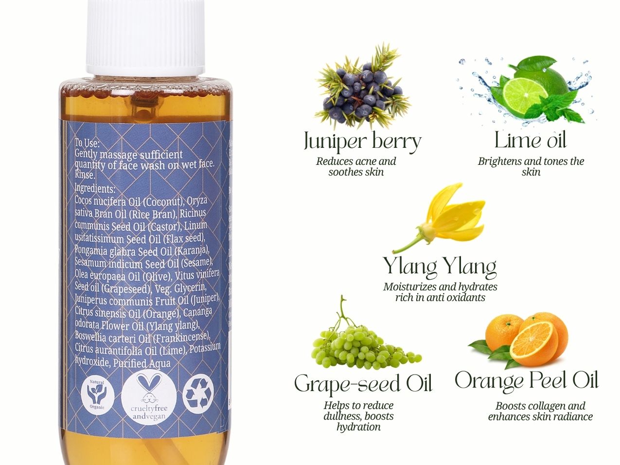 Juniper Berry Face Wash (100ml), Rustic Art