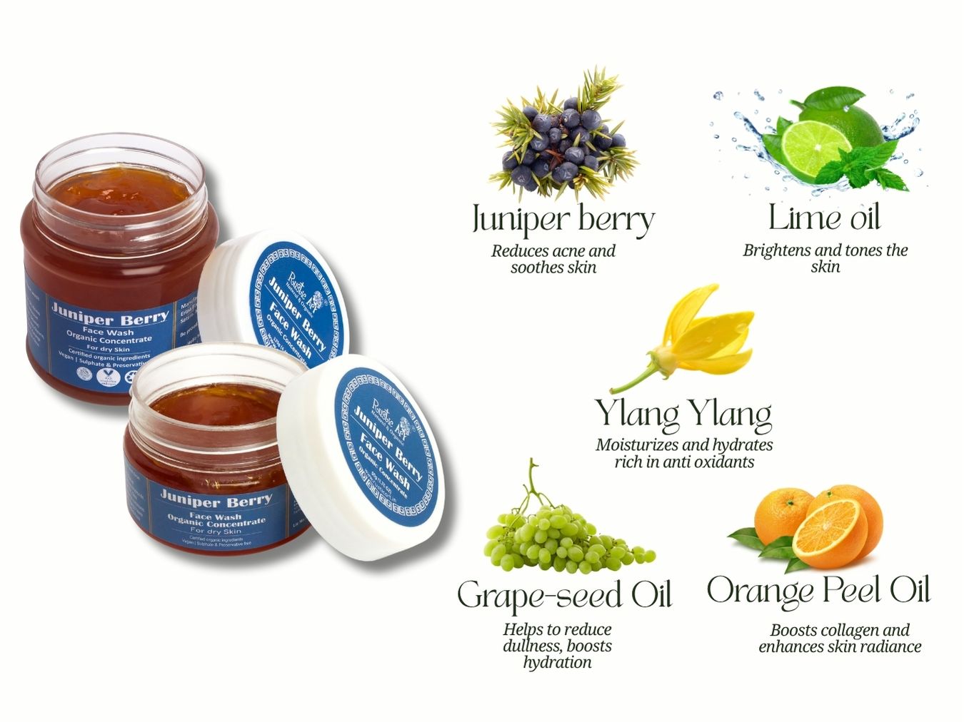 Juniper Berry Face Wash Concentrate (50gm), Rustic Art