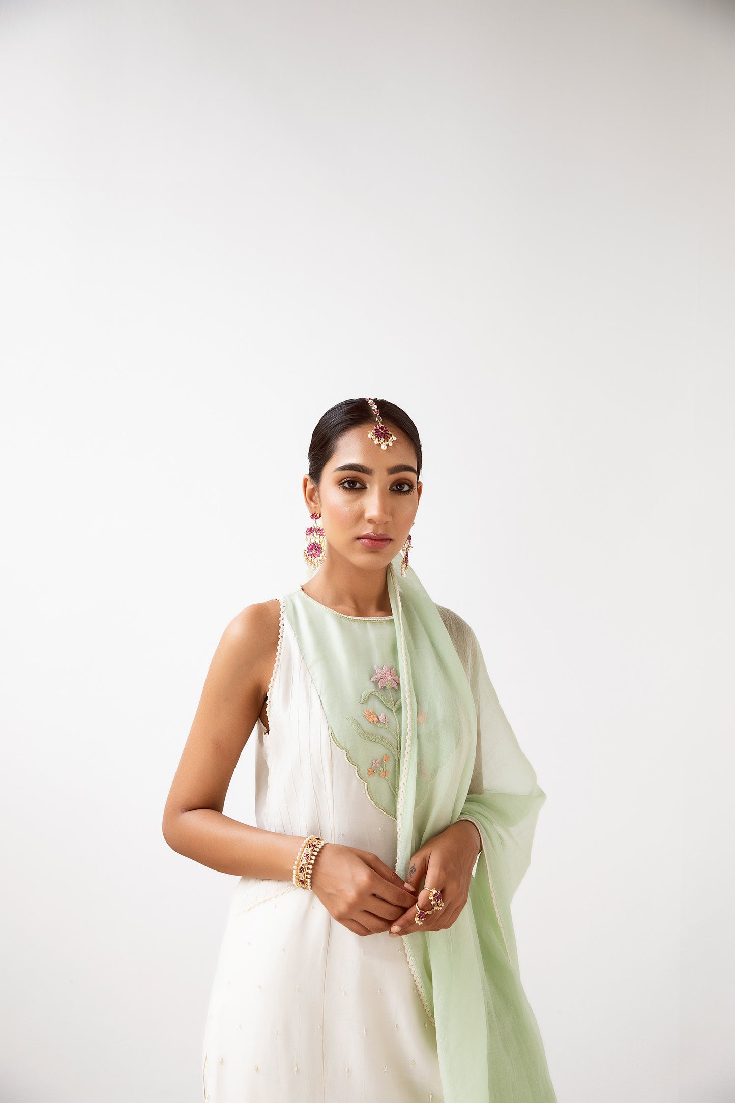 Ivory Dori Embroidered Chanderi Silk Kurta Set