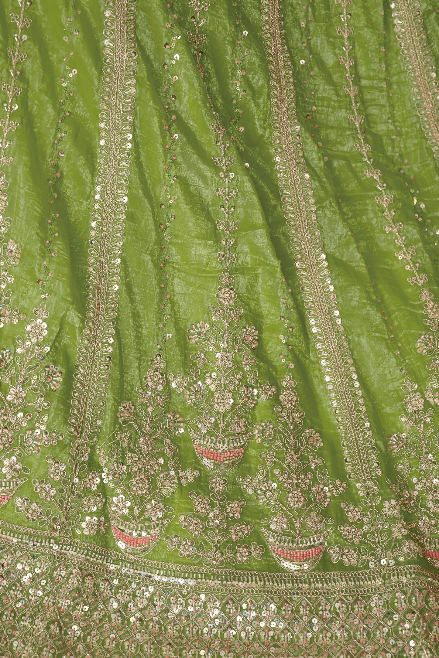 Green Zari Work Jimmy Choo Lehenga for Mehendi