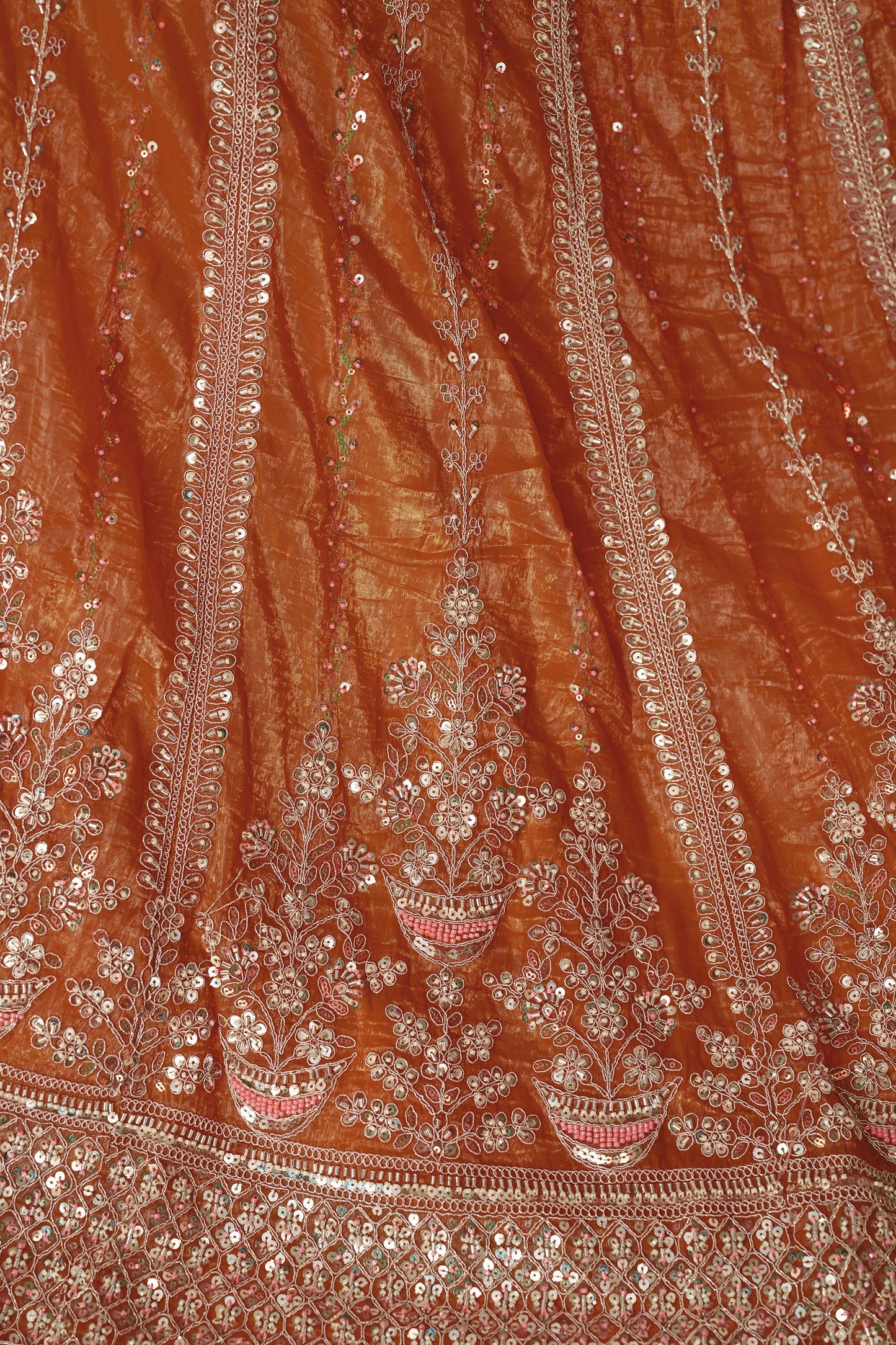 Orange Zari Work Jimmy Choo Bridesmaid Lehenga