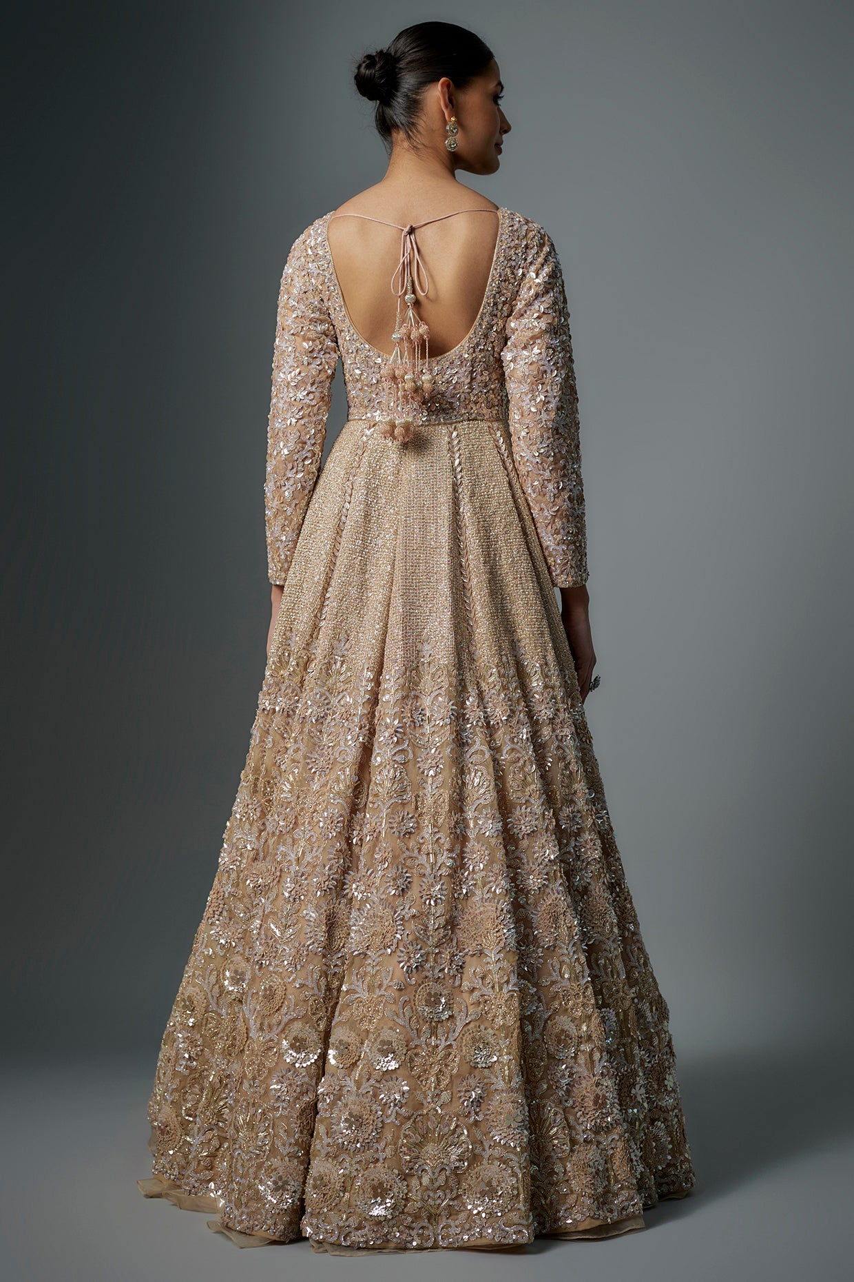 gold raw silk hand embroidered jacket lehenga set