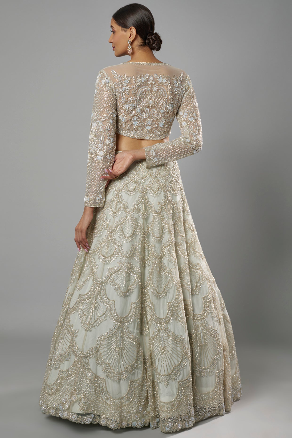 aqua net embellished lehenga set