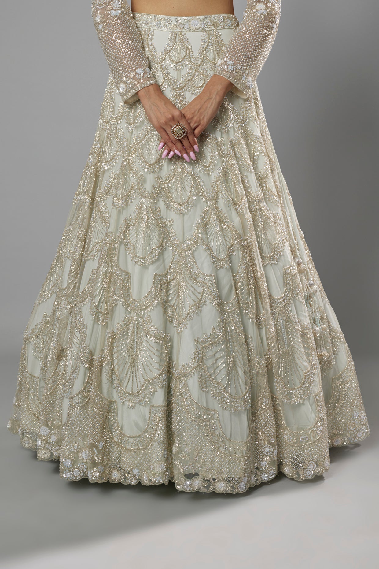 aqua net embellished lehenga set