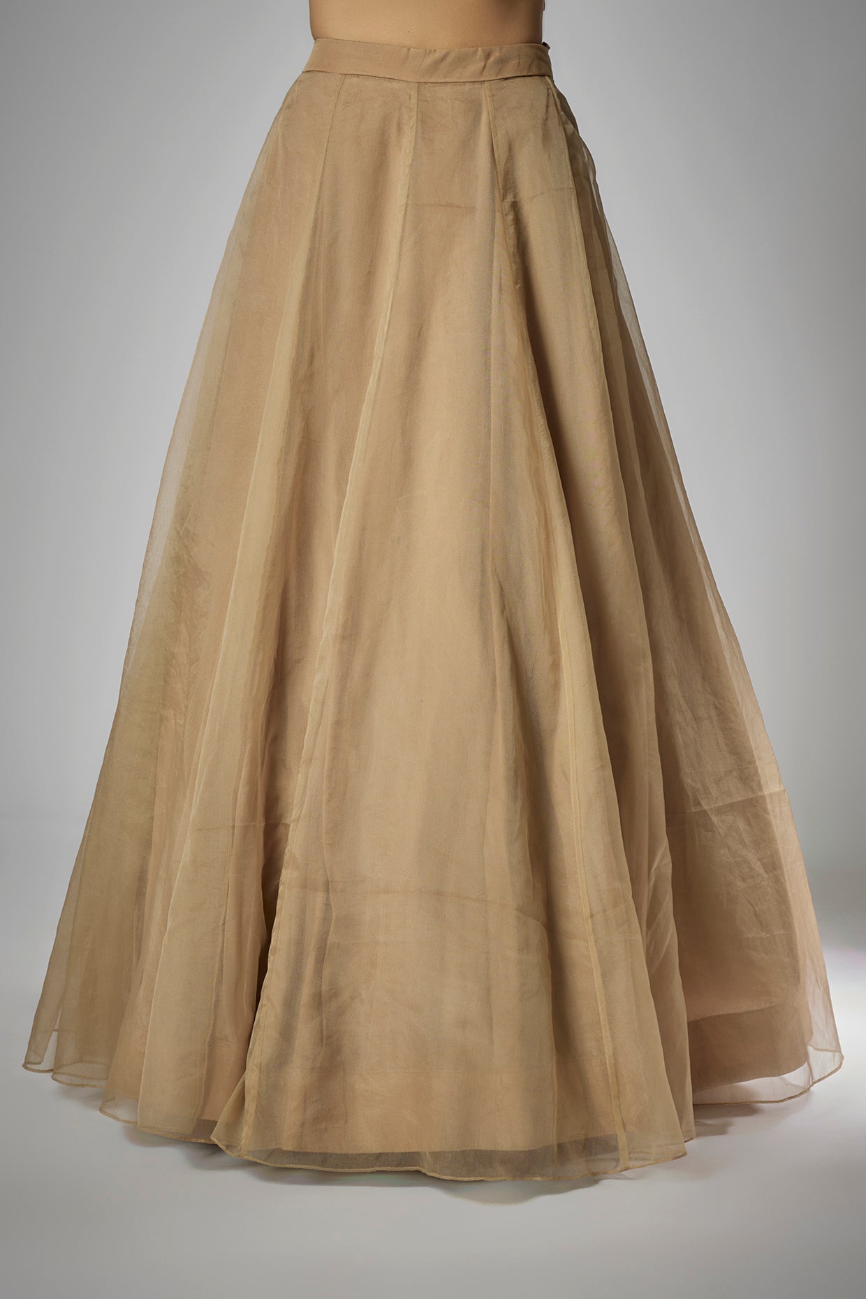 Gold net embroidered jacket set