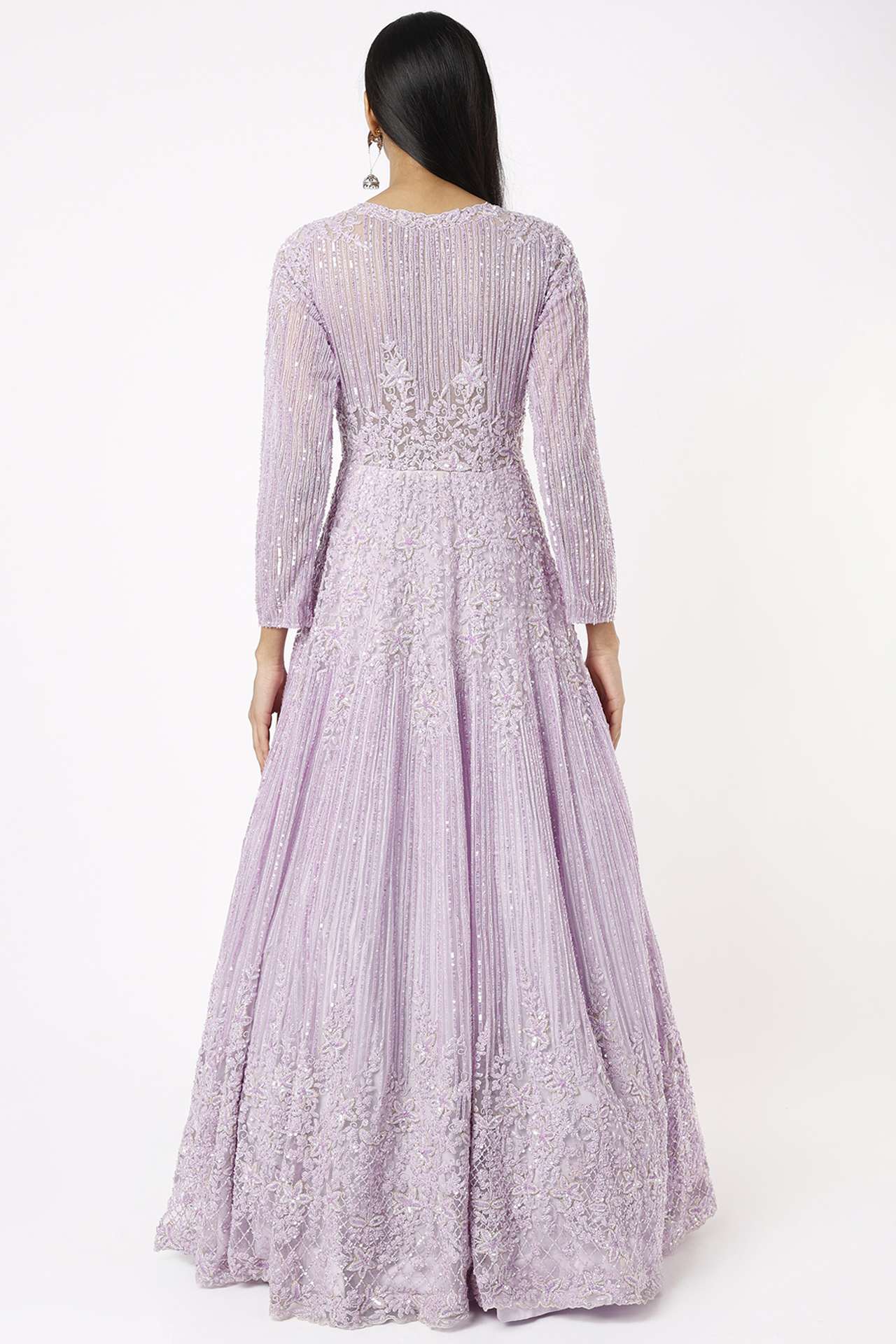 mauve hand embellished gown