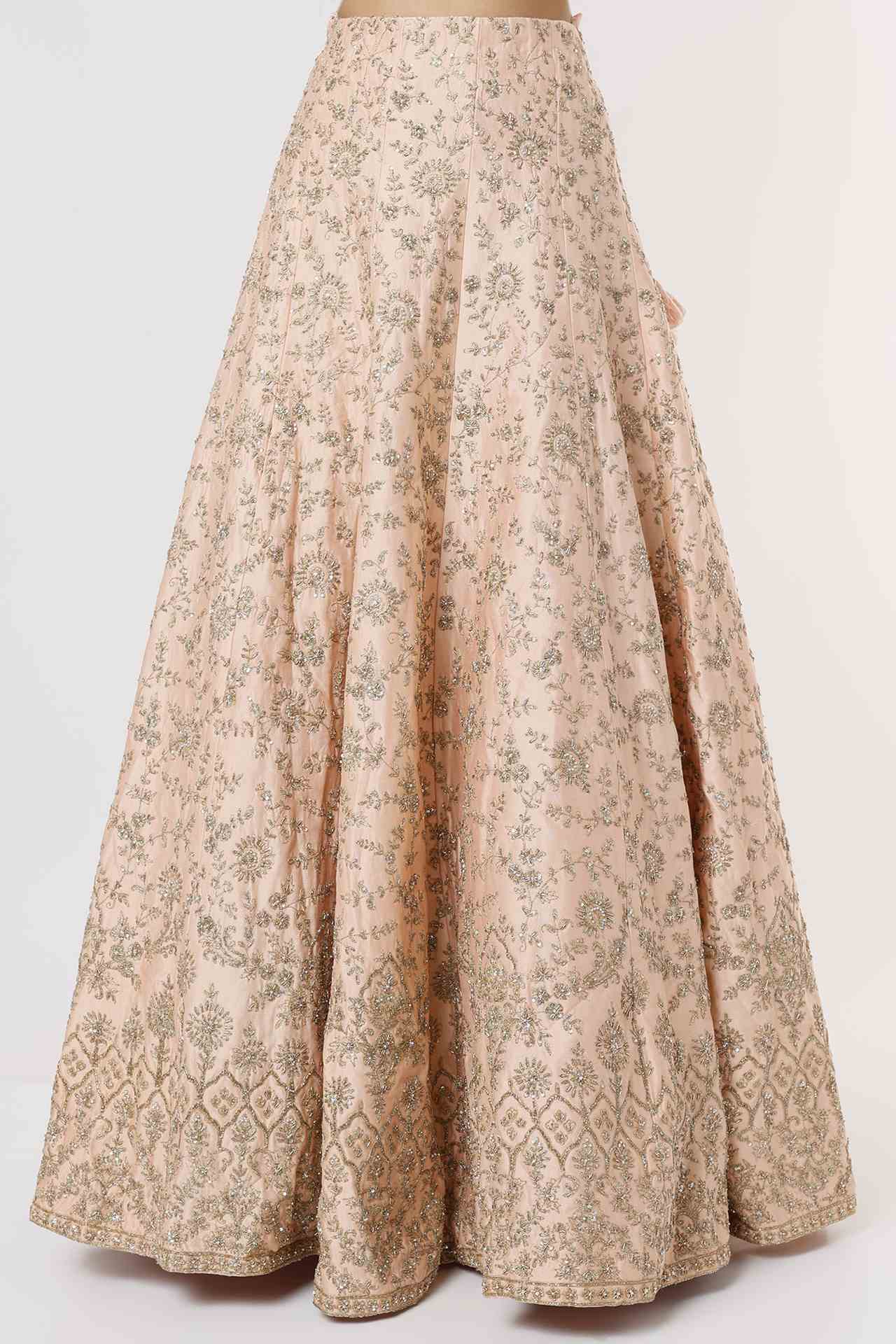 peach embellished gown