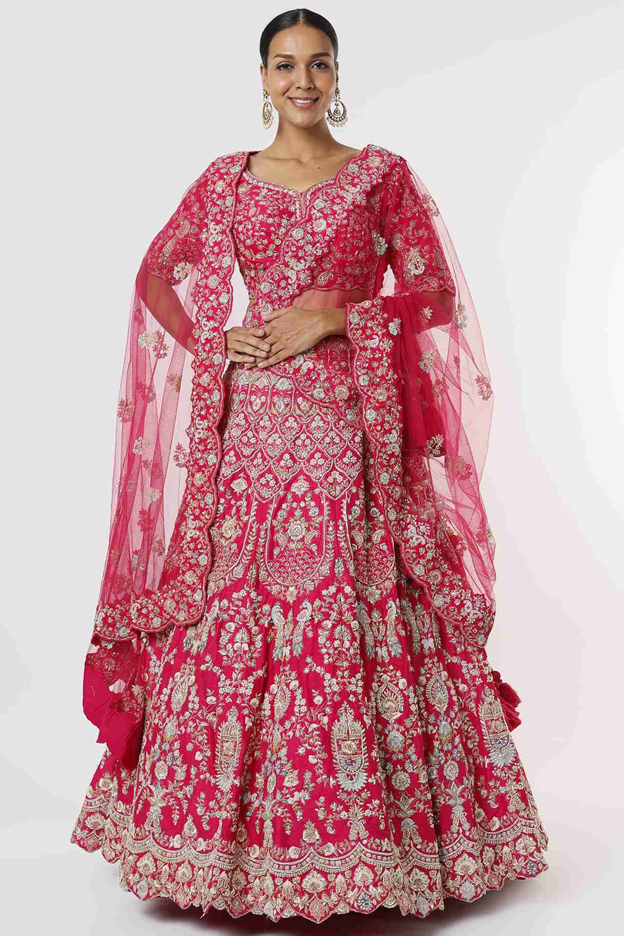 Fuchsia Embroidered Lehenga Set
