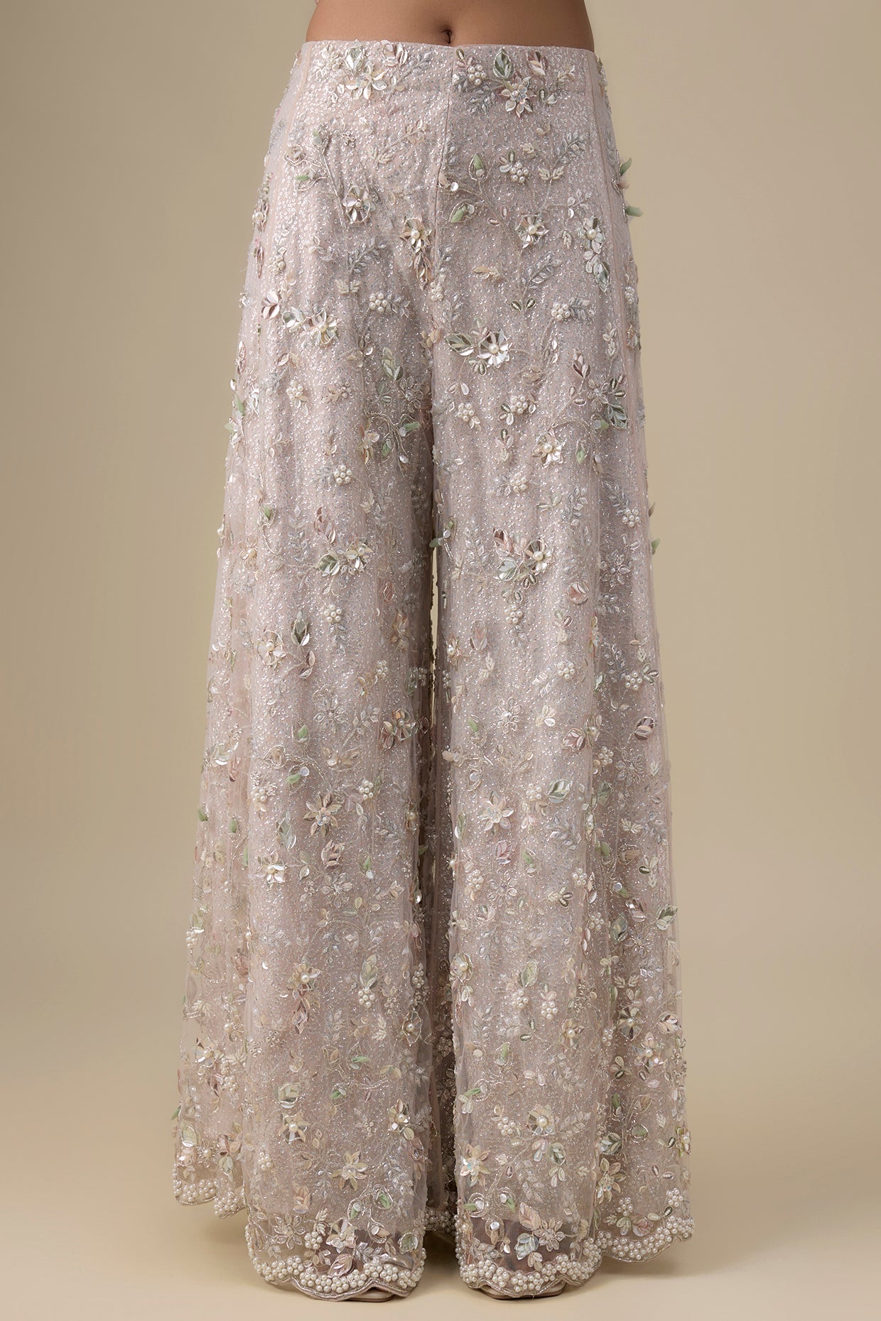 grey organza sharara set