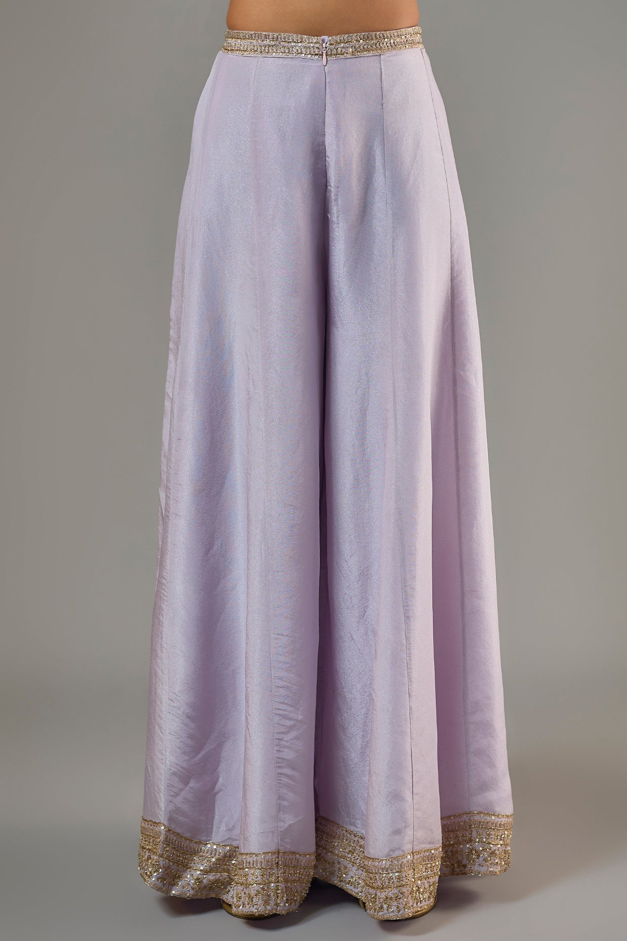 onion pink tissue hand & machine embroidered anarkali set