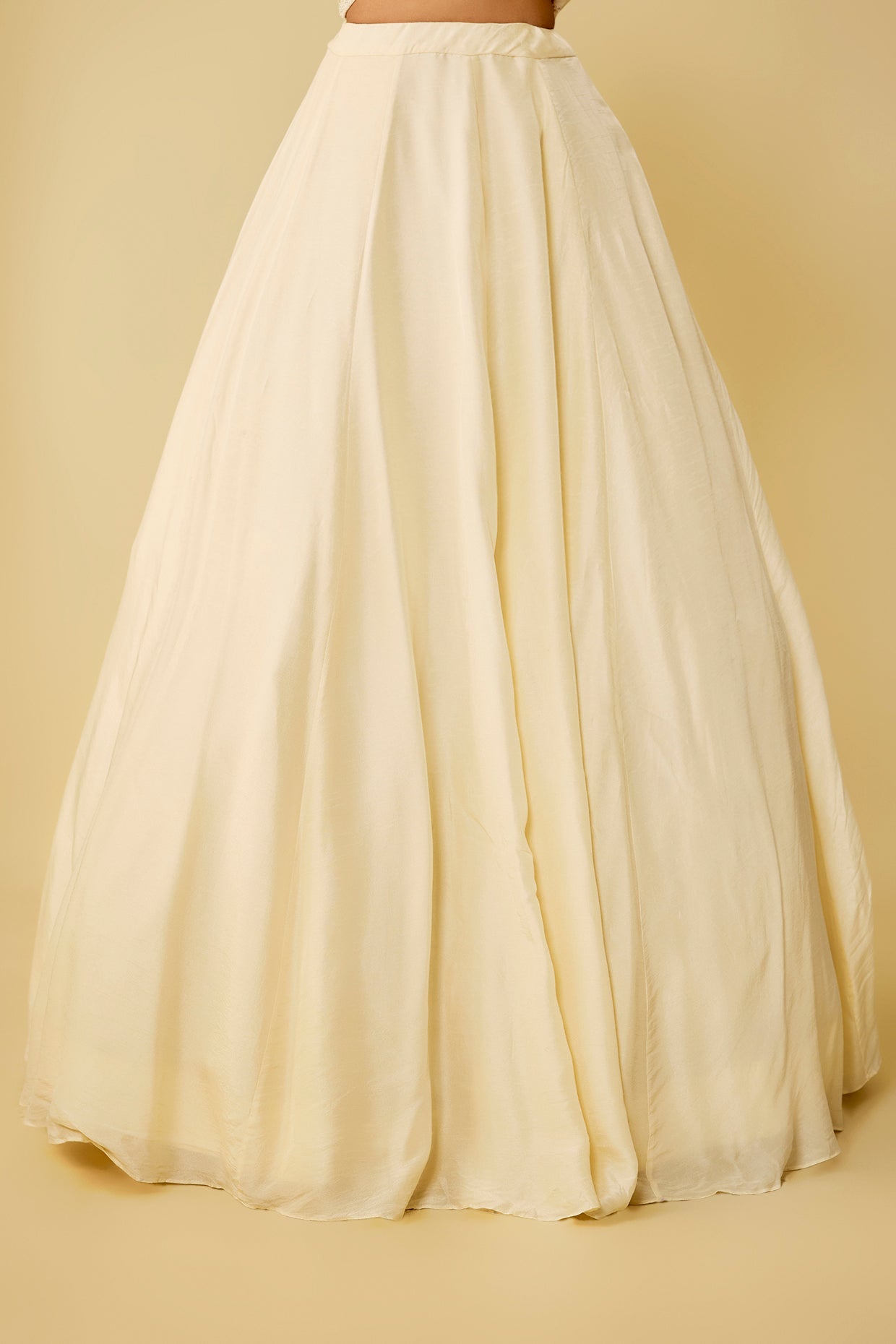 ivory chanderi jacket lehenga set