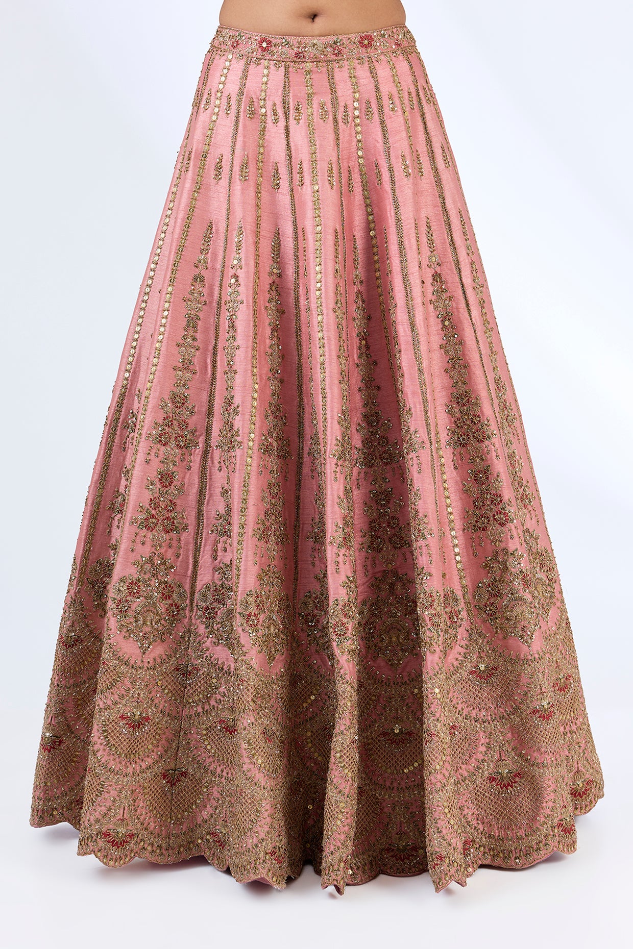 mauve raw silk zardosi embellished lehenga set