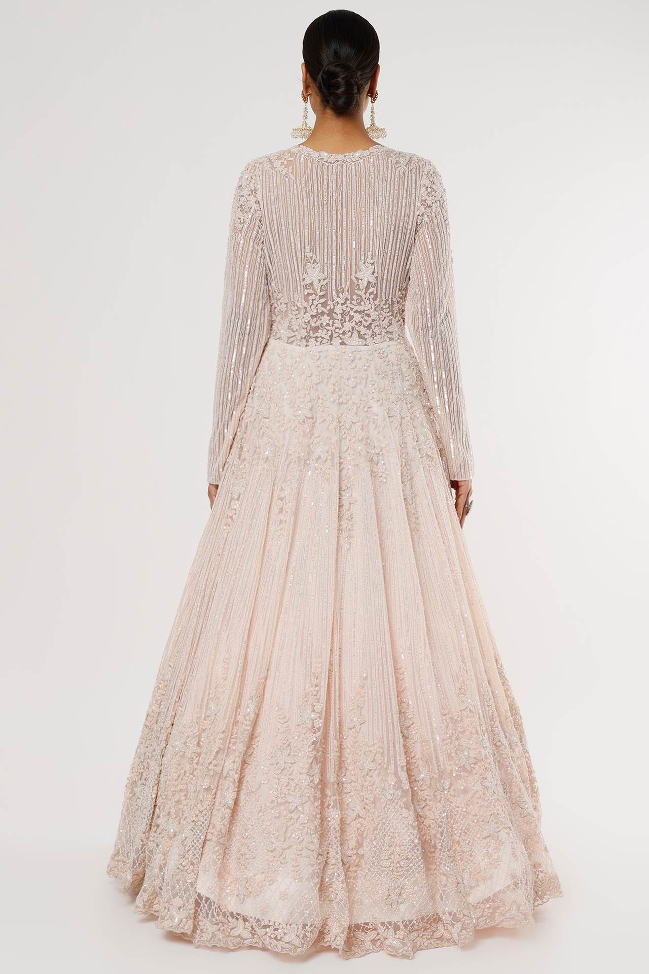 blush pink embellished gown