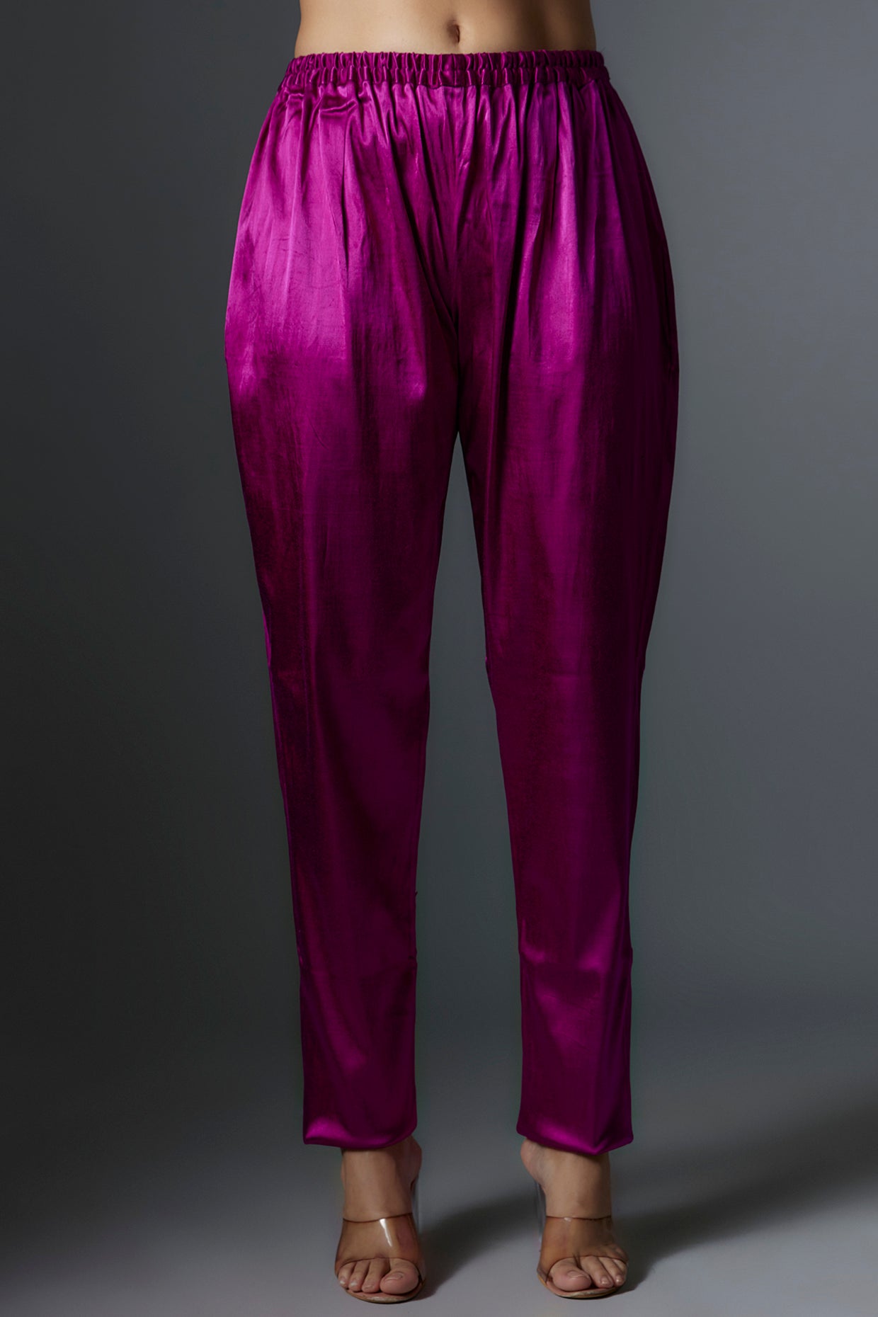 pink chanderi gota embroidered kurta set