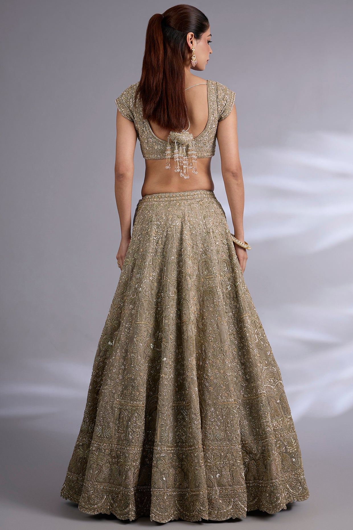 turquoise raw silk lehenga set